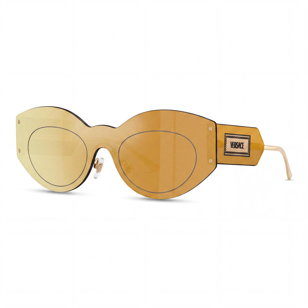 Gafas de sol polarizadas unisex Versace Classic 0VE2276 con montura marrón espejo dorado 44-144-140