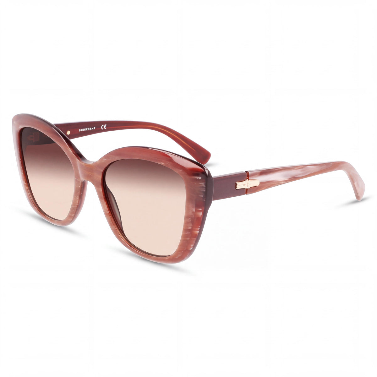 Longchamp LO714S Women's Casual Red Marble Acetate Frame Sunglasses with Polycarbonate Lenses 54mm, Photo 1