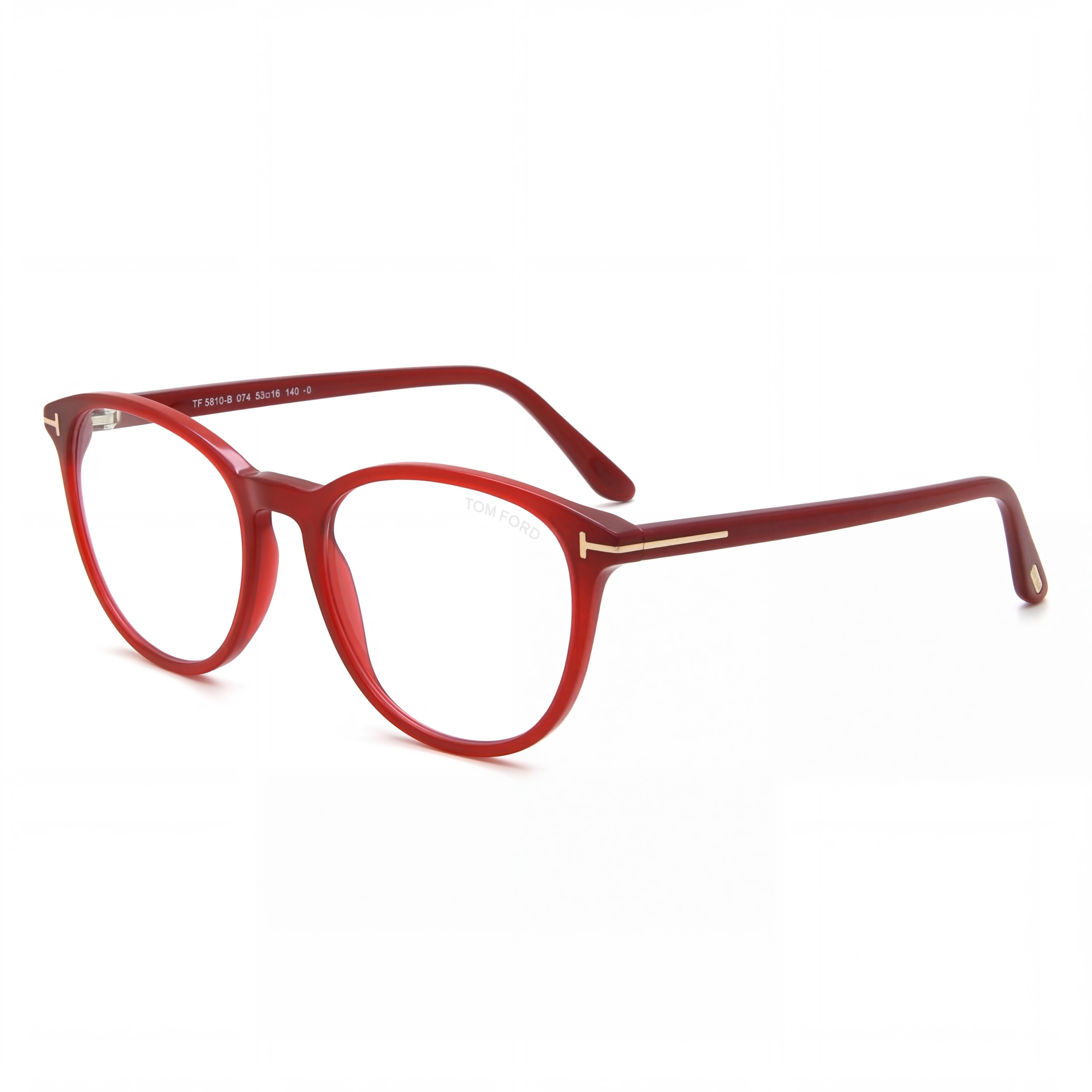 Gafas Tom Ford Modern para mujer, de plástico pantografiado rojo perlado brillante y bloqueador de luz azul, 53-16-140, Photo 1
