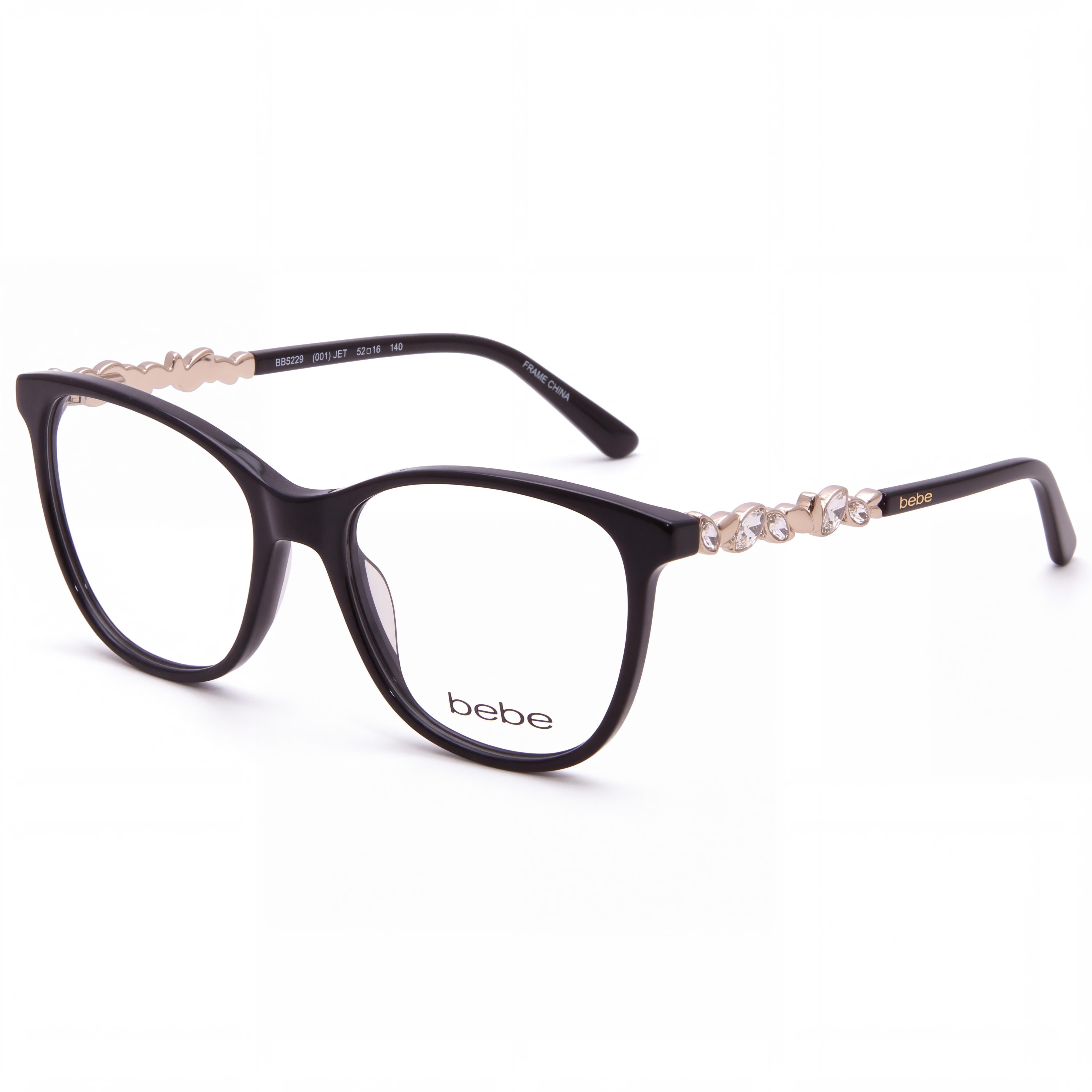 Gafas para hombre bebe con montura de plástico negro y lentes transparentes, tamaño 52-16-140, Photo 1