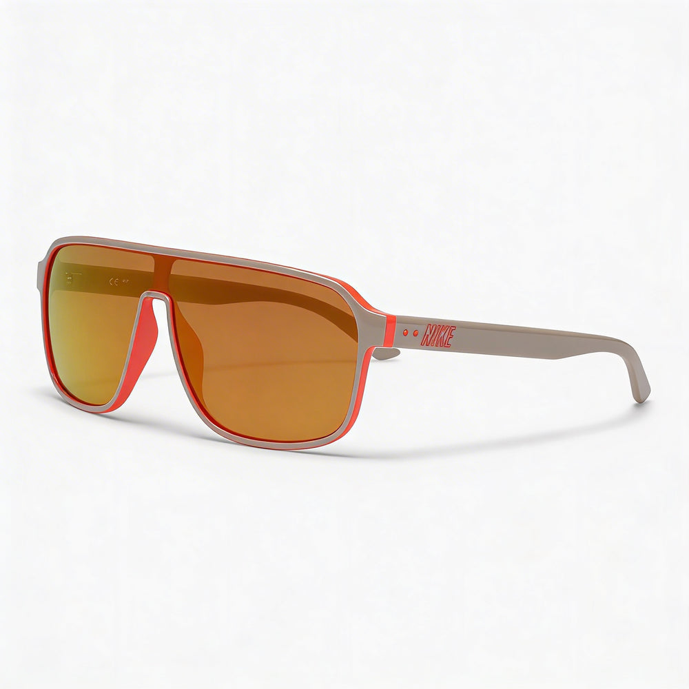 Nike Vintage Flyer Mirrored Unisex Sunglasses, College Grey Orange Flash Plastic Frame, Brown Orange Mirror Lenses, 100% UV, 64mm