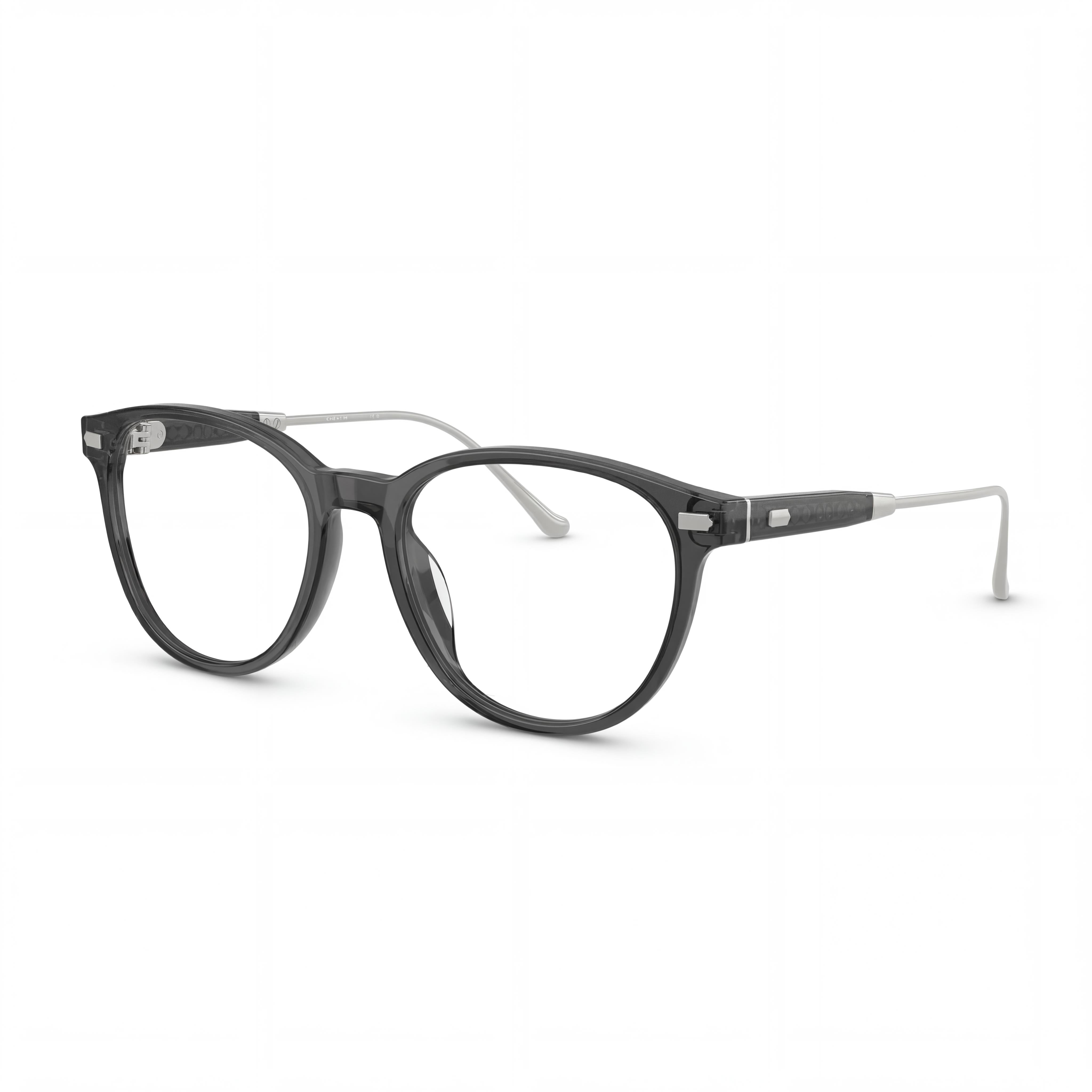 Armazones de gafas ópticas de plástico gris transparente redondas para hombre Coach Hc6265u Universal Fit 52-18-145, Photo 1