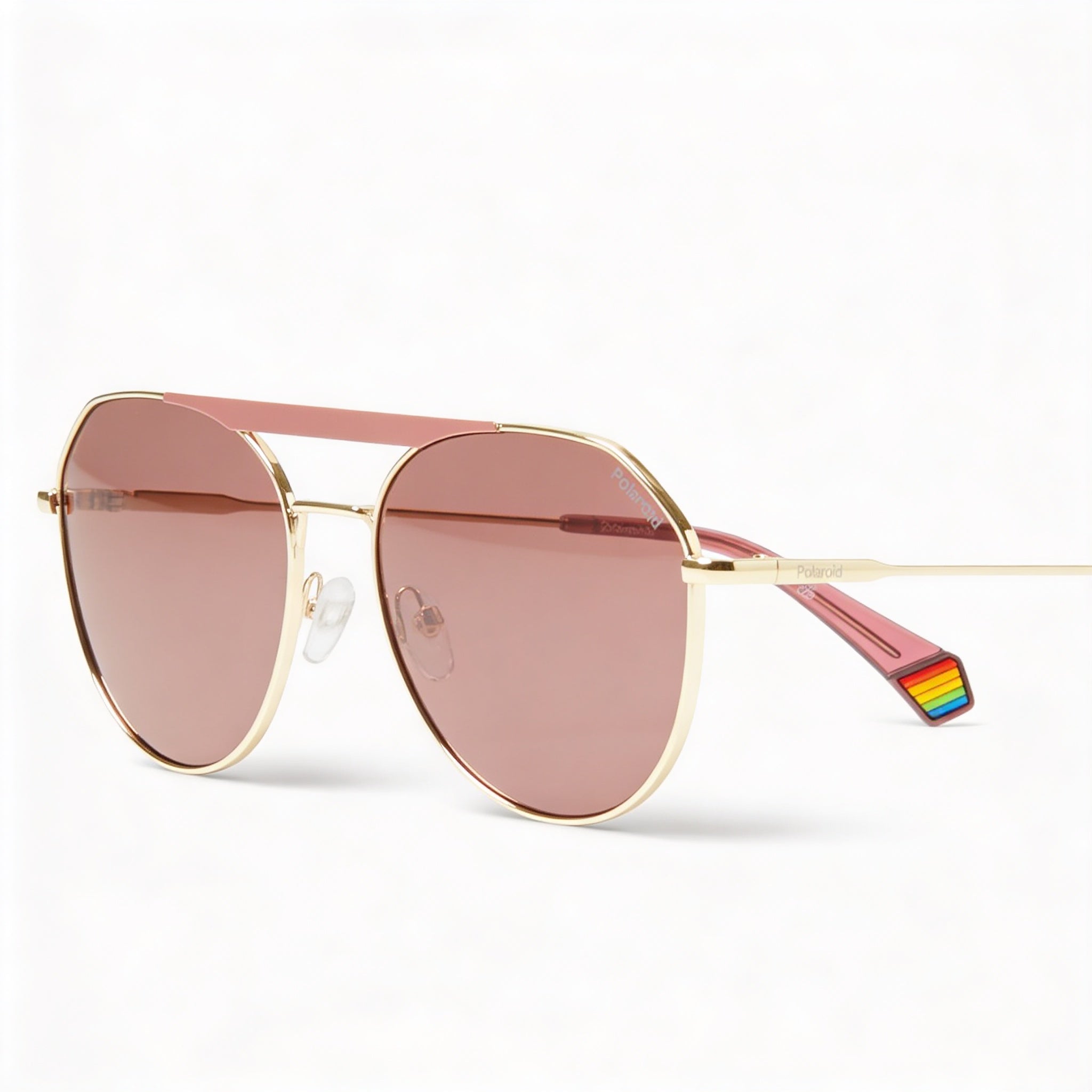 Gafas de sol unisex Polaroid PLD 6211/S/X de acero inoxidable con montura dorada de 57 mm y lentes doradas, sin polarizar y con protección UV., Photo 2