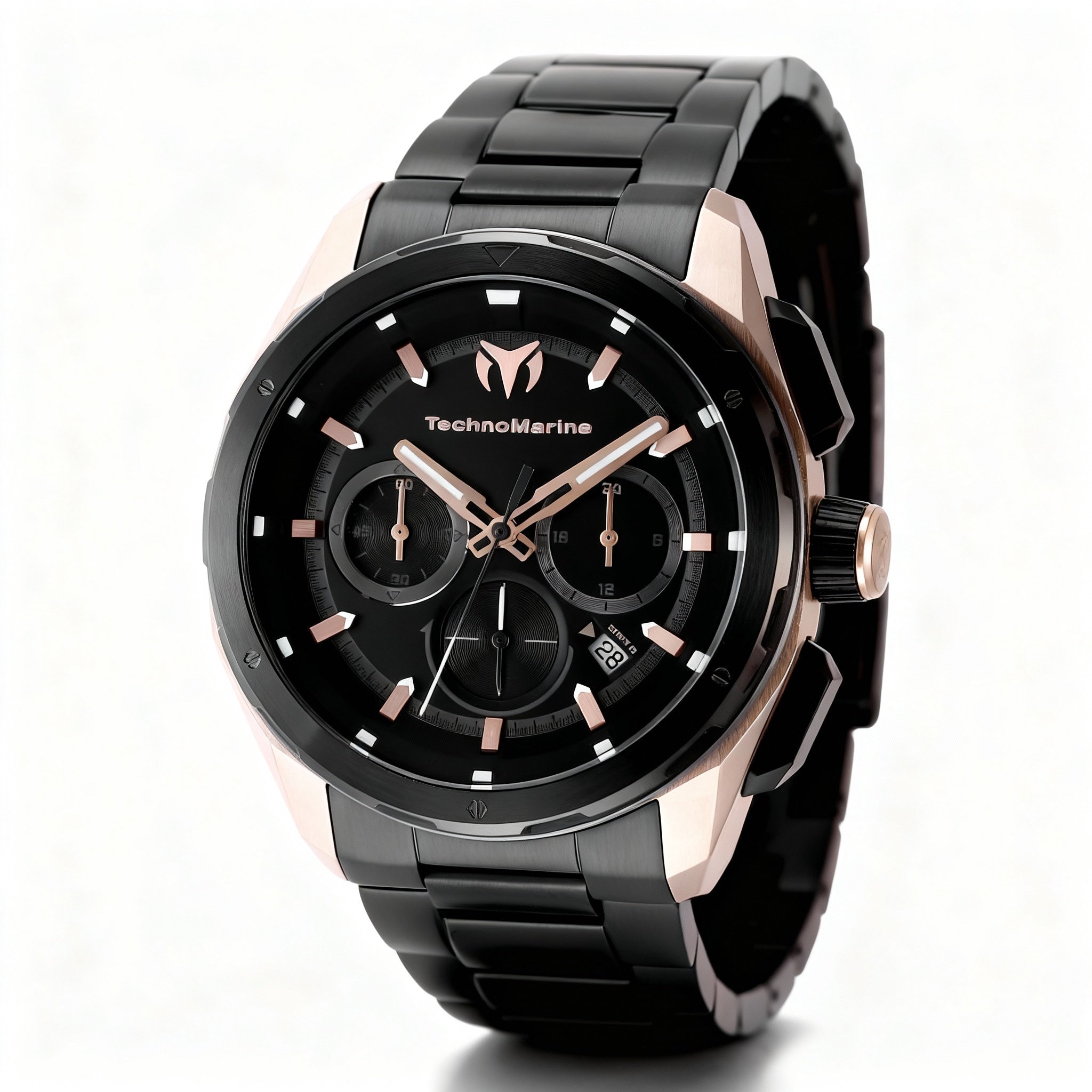 TechnoMarine OCEAN - NOMAD TM-318092 Men's Rose-gold Stainless Steel Black Dial Quartz Watch 43mm