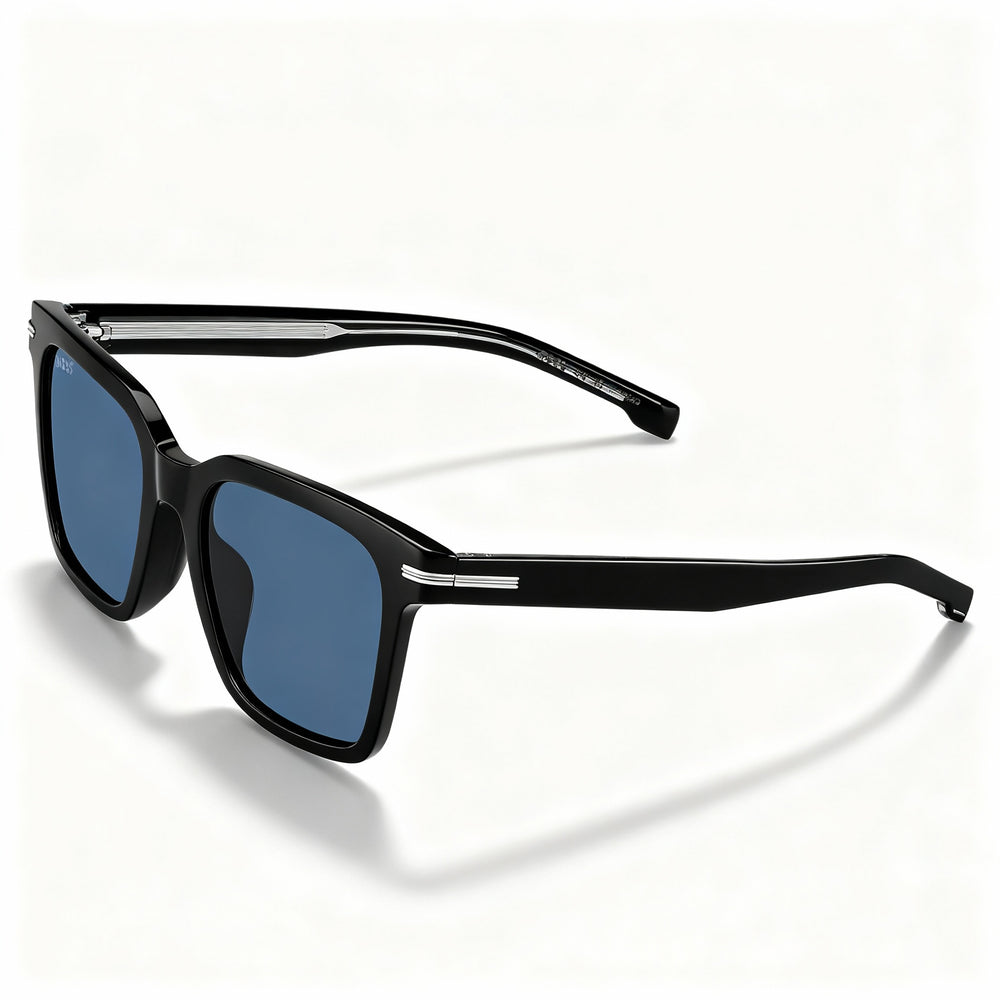 Gafas de sol Hugo Boss Contemporary para mujer, de policarbonato negro, azul y gris, no polarizadas, con lentes ecológicas negras, 54-20-145 mm