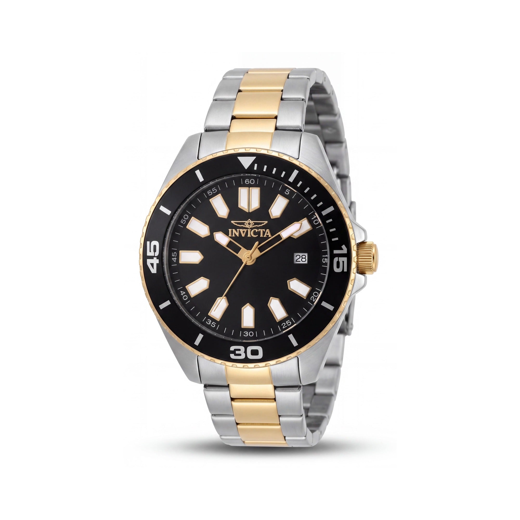 Invicta Pro Diver 46319 Classic Unisex 43mm Silver Stainless Steel Quartz Waterproof Watch with Black Dial, Photo 1