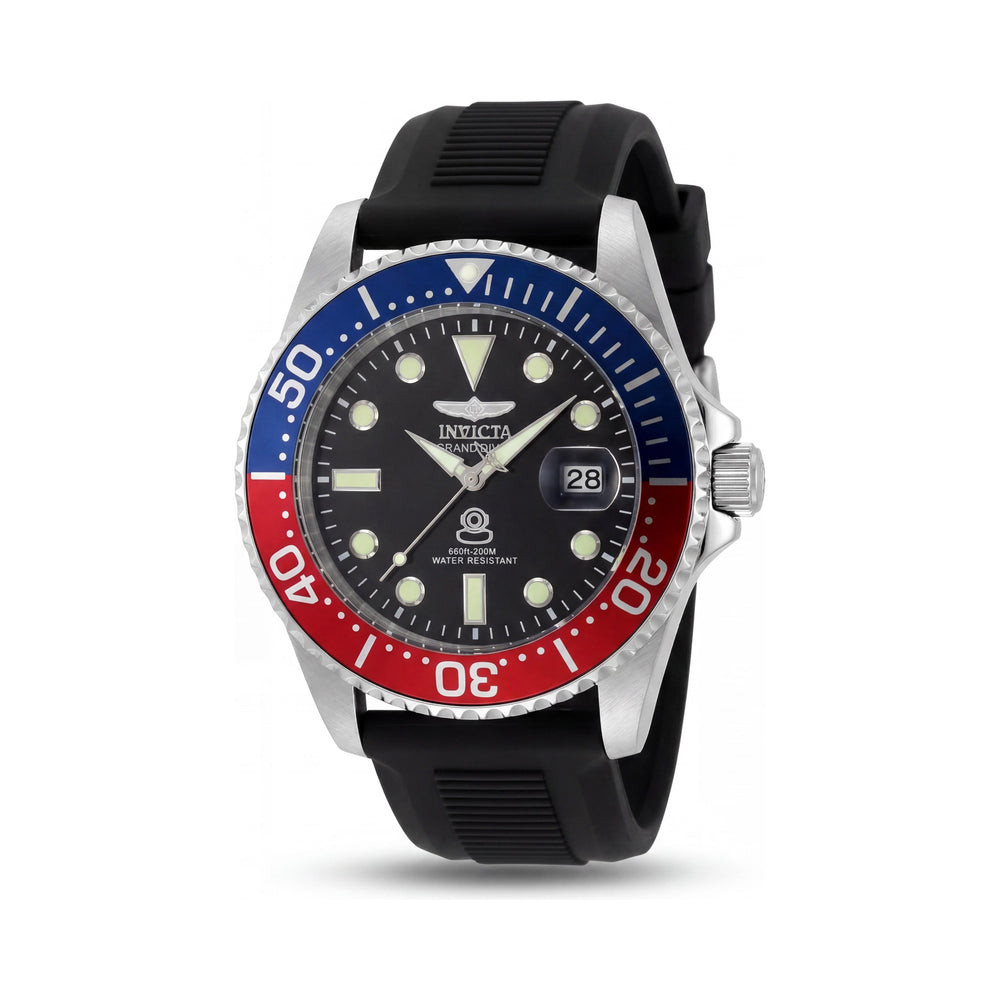 Invicta Pro Diver 48215 Unisex Silver Stainless Steel Case Black Dial Quartz 20 Bar Water Resistant 42mm Watch