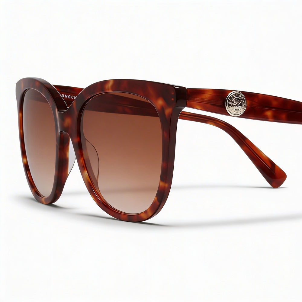Gafas de sol Longchamp Modern para mujer, de aleación de acero color rojo Havana, con protección UV y lentes de 54 mm de ancho