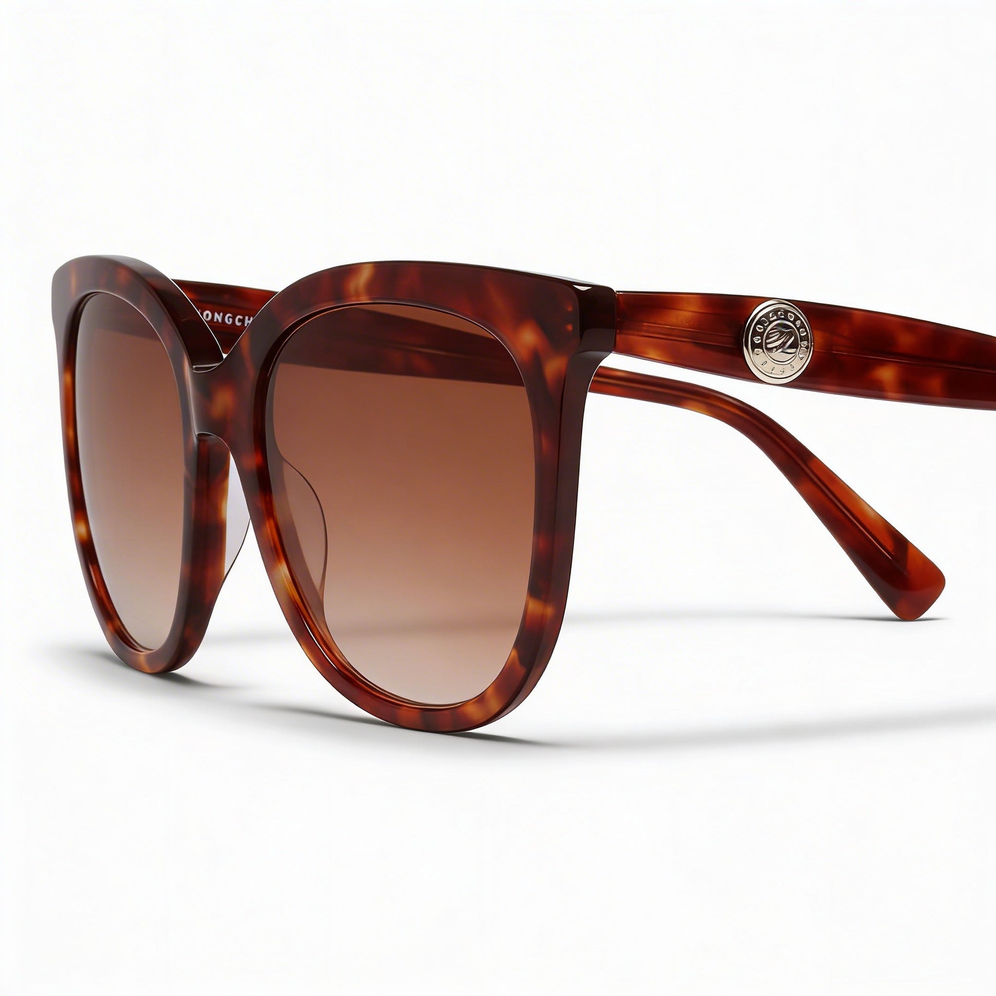 Longchamp Modern Women's Red Havana Alloy Steel UV Protected Sunglasses with 54mm Lens Width, Photo 2