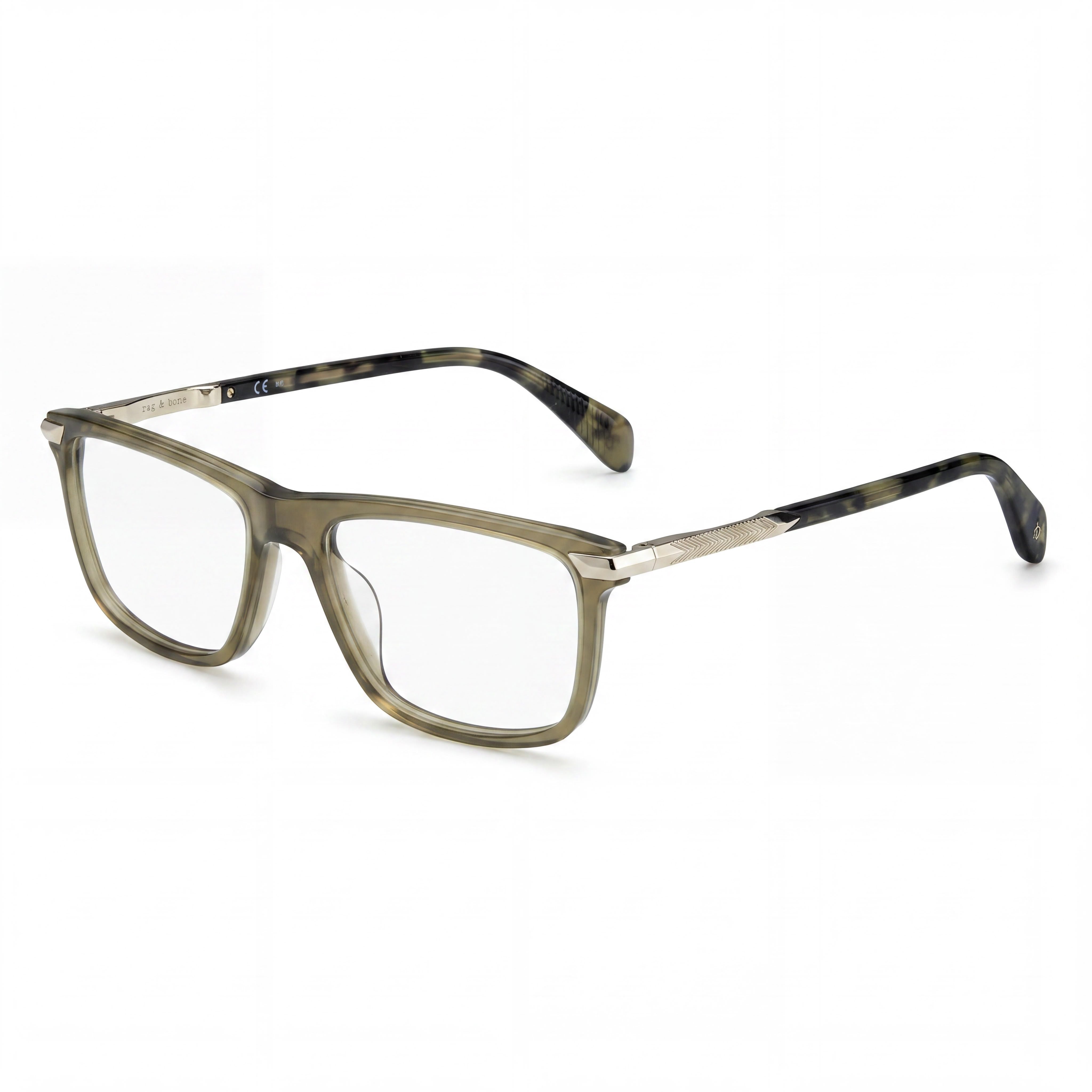 Rag & Bone Modern Women's Sunglasses, Acetate Olive Frame, Non-Polarized Polycarbonate Olive Lenses, 53mm, Photo 1