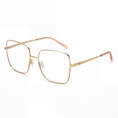 M Missoni Women's Full-Rim Square Optical Glasses in Alloy Steel Gold Peach Frame with 55-17-140mm Dimensions