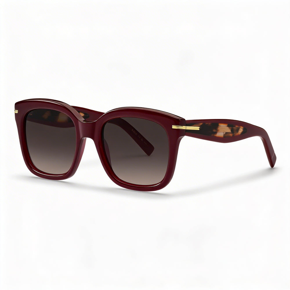 Gafas de sol informales Hugo Boss para hombre, montura de acetato multicolor, lentes de policarbonato sombreadas en marrón no polarizadas 53-21-145