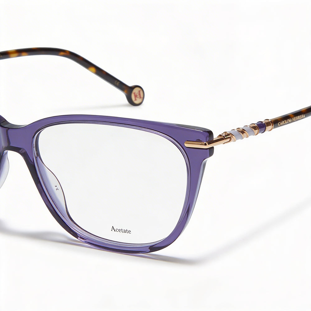 Gafas de sol Carolina Herrera Modern para mujer, color violeta Havana, con montura de acetato y lentes de policarbonato no polarizadas, 54 mm