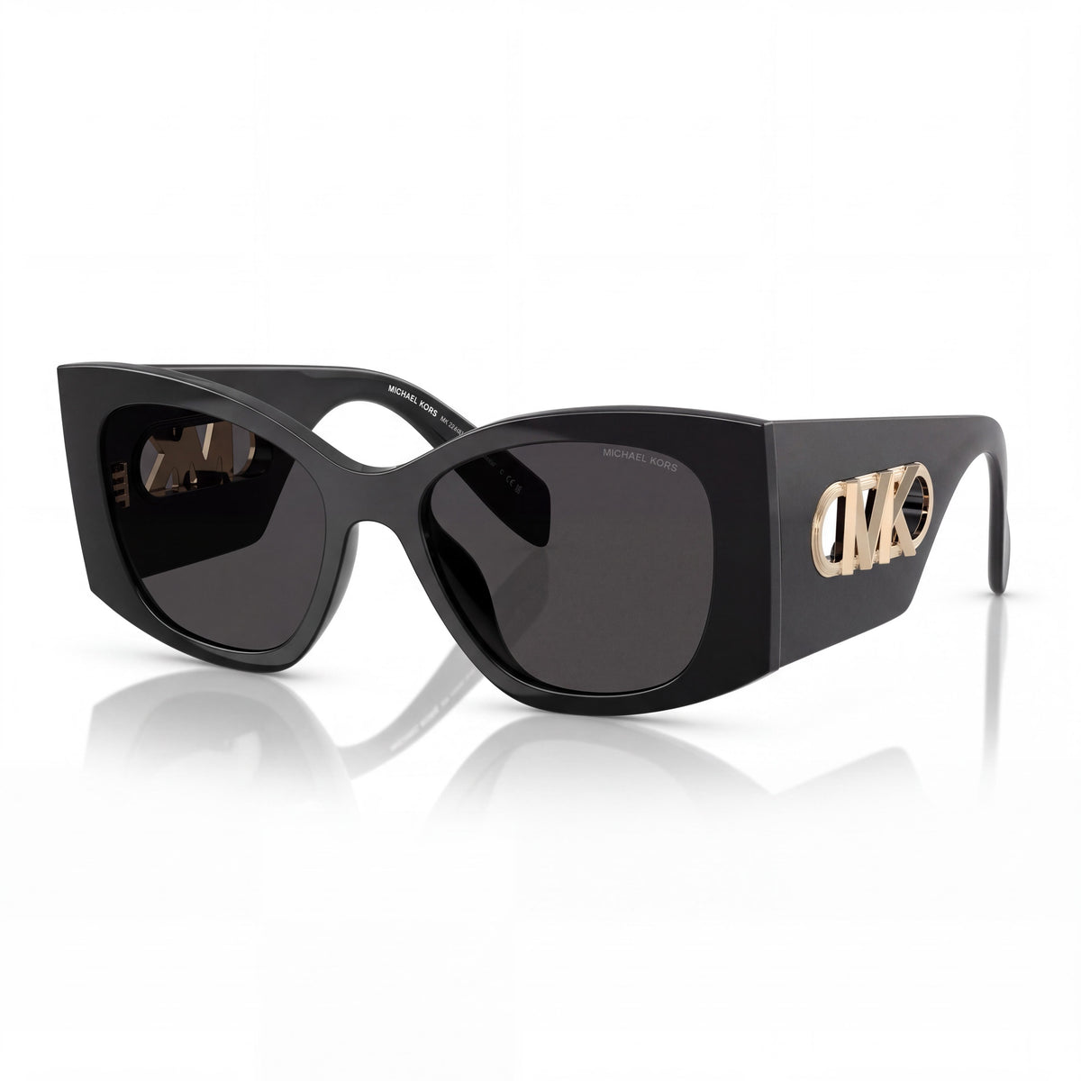 Gafas de sol para mujer Michael Kors Mk2244u Costa Blanca de ajuste universal, de plástico negro, lentes gris oscuro 100% UV no polarizadas, 53 mm, Photo 1