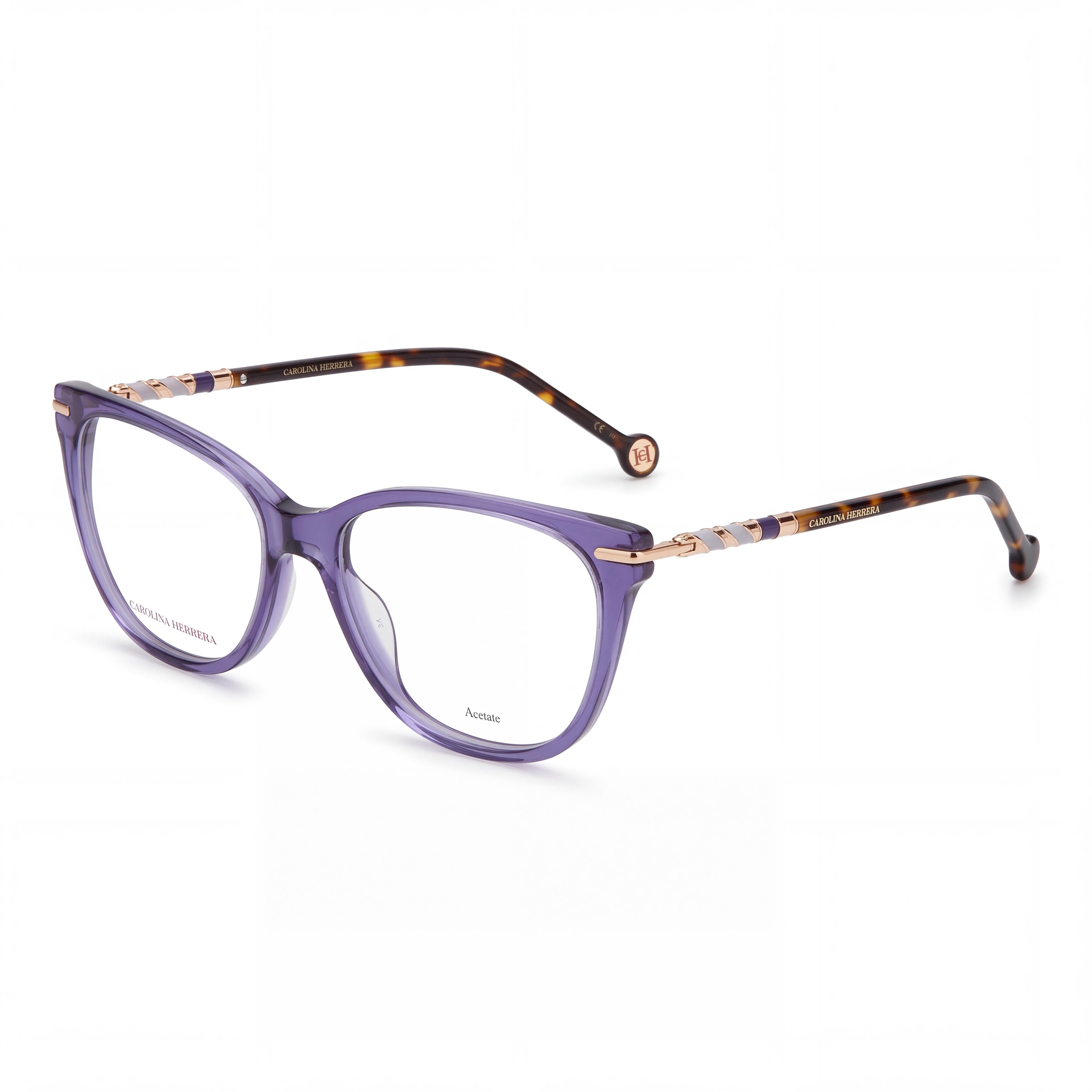 Gafas de sol Carolina Herrera para mujer, modernas, de acetato violeta Havana, 56 mm, Photo 1