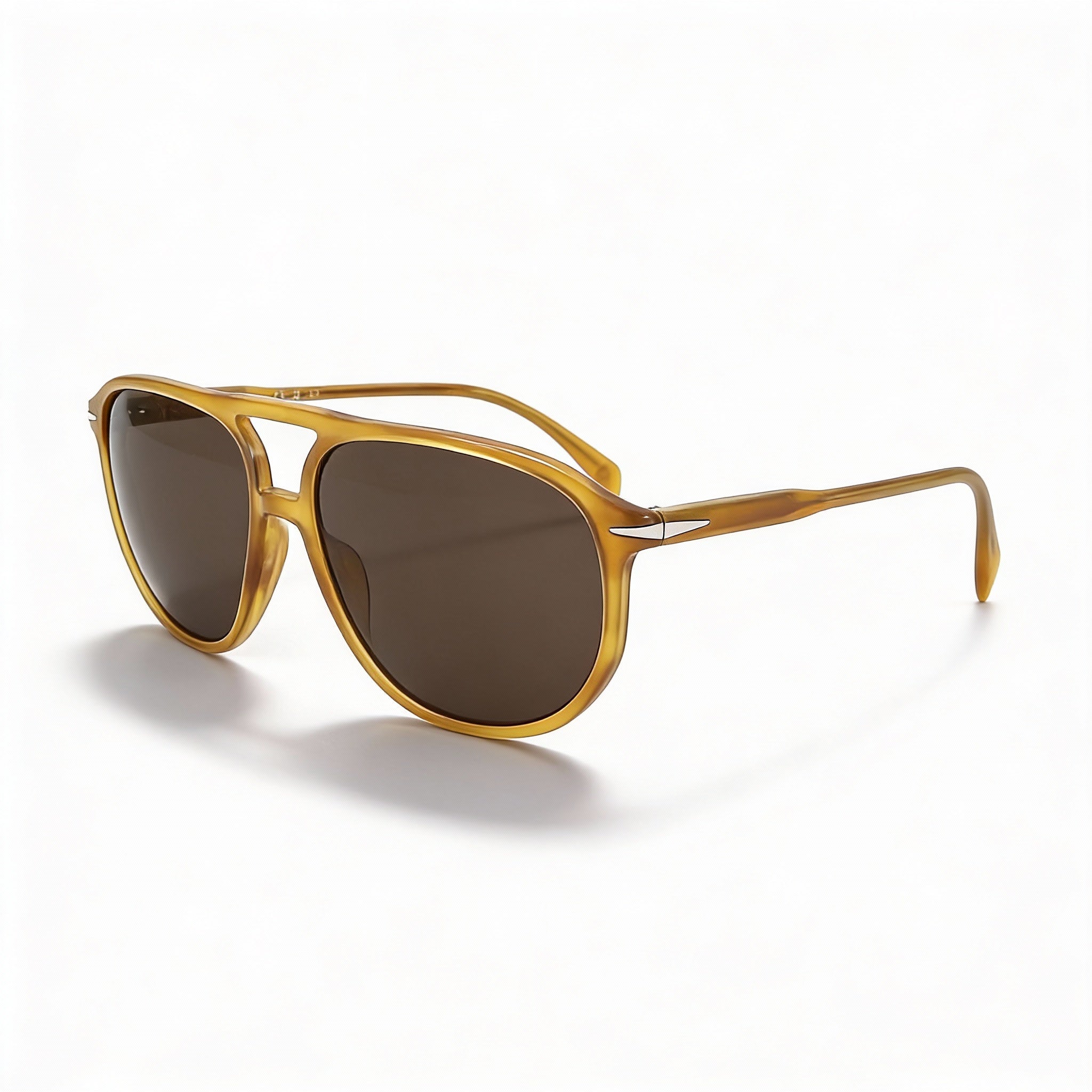 Gafas de sol casuales David Beckham para hombre con montura de cuerno amarillo ACETATE LIGHT y lentes no polarizadas 58-15-145, Photo 1