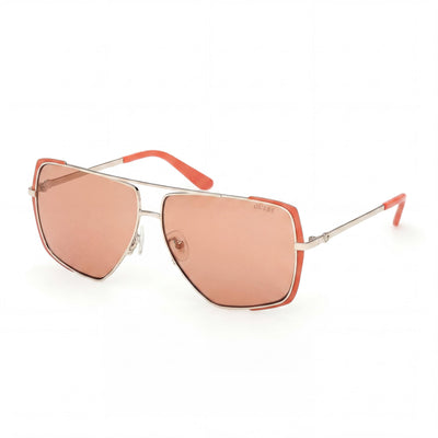 GUESS Gu00220 Women's Acetate Frame in Light Orange Pale Gold with Brown Non-Polarized Lenses 62mm