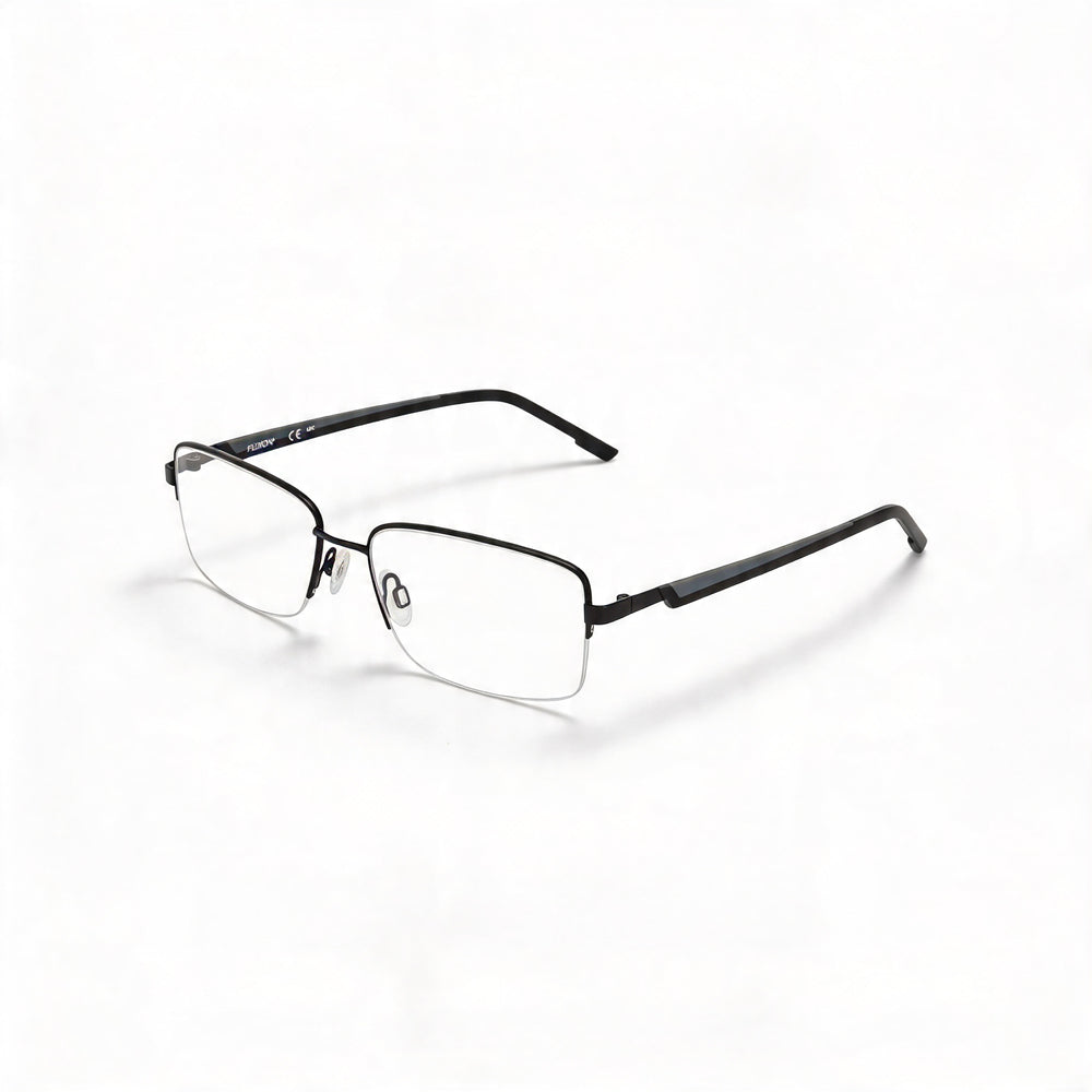 Flexon H6084 Women's Metal Optical Frames, Matte Black, Lens Width 57mm, Bridge Width 17mm