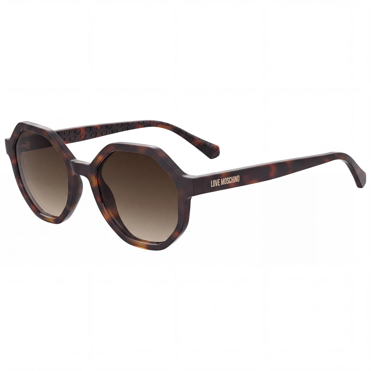 Love Moschino MOL076/S Women's Geometric Havana Cellulose Propionate Non-Polarized Brown Shaded Sunglasses 52mm, Photo 1