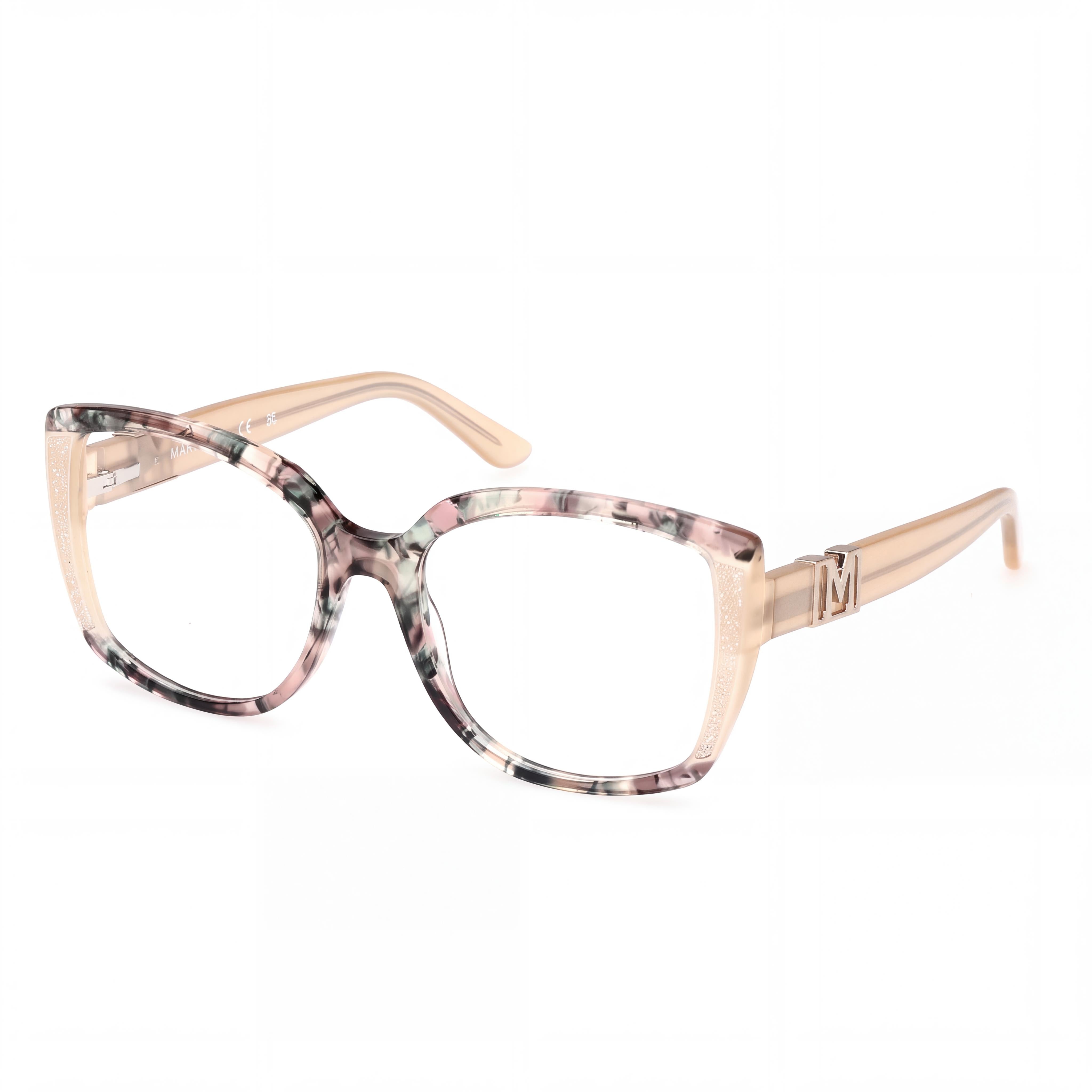 GUESS by Marciano Gm50012 Gafas de Mujer con Montura de Plástico Beige Marrón Habana Marfil Brillante 55-18-140, Photo 1