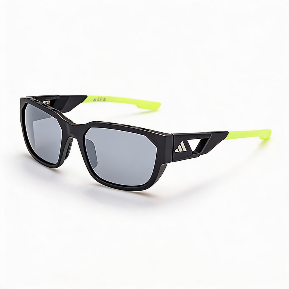 Gafas de sol adidas Modern para hombre con montura inyectada, lentes de espejo ahumadas negras opacas, protección UV 400, ancho de lente de 58 mm