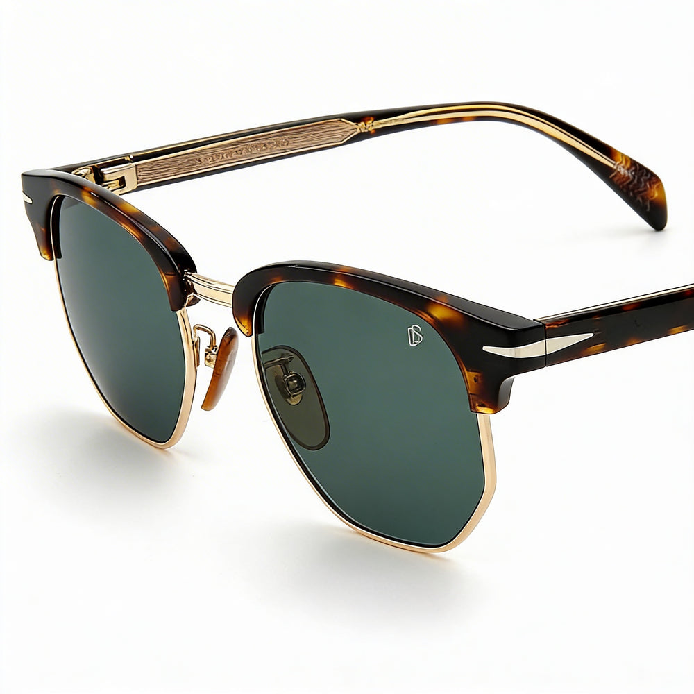 David Beckham Db 1002/S Unisex Dark Havana Green Polyamide Frame Havana Acetate Lens UV Protection 51-21-145mm