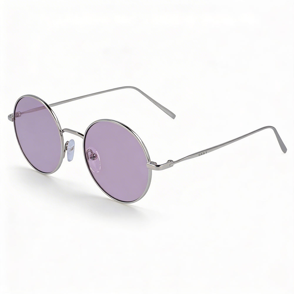 DKNY Women's Sunglasses Plastic Frame UV Protection Non-Polarized Silver Purple 47mm Lens