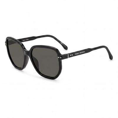 Isabel Marant Modern Women's Black Acetate Frame Octagonal Polycarbonate UV Protection Sunglasses 57mm