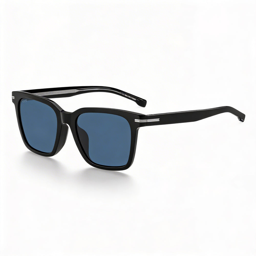 Gafas de sol Hugo Boss Contemporary para mujer, montura de policarbonato en negro, azul y gris, lentes negras, protección UV 400, 54 mm