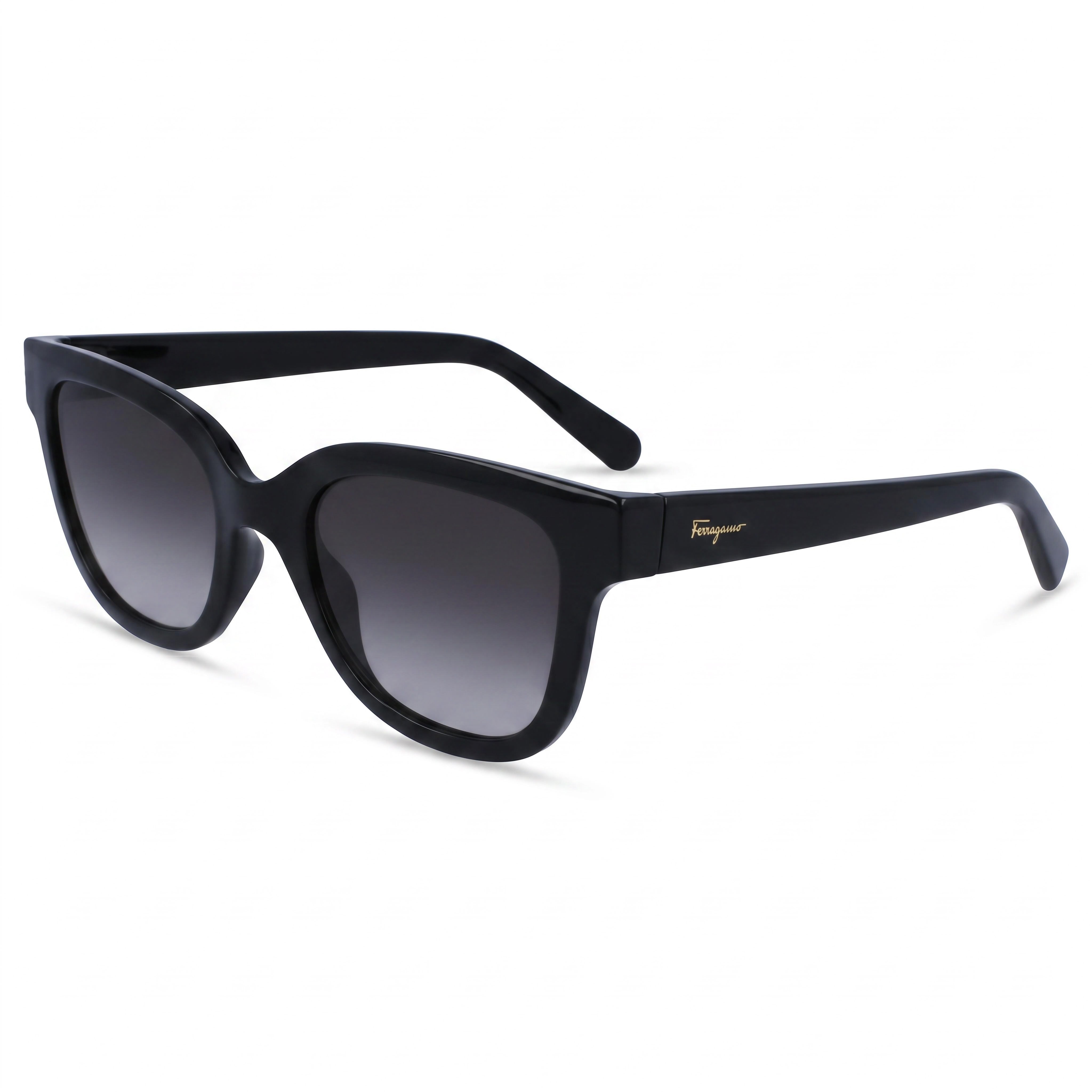 Ferragamo SF1066S Women's Black Plastic Square Grey Gradient UV Protected Sunglasses 52mm, Photo 1
