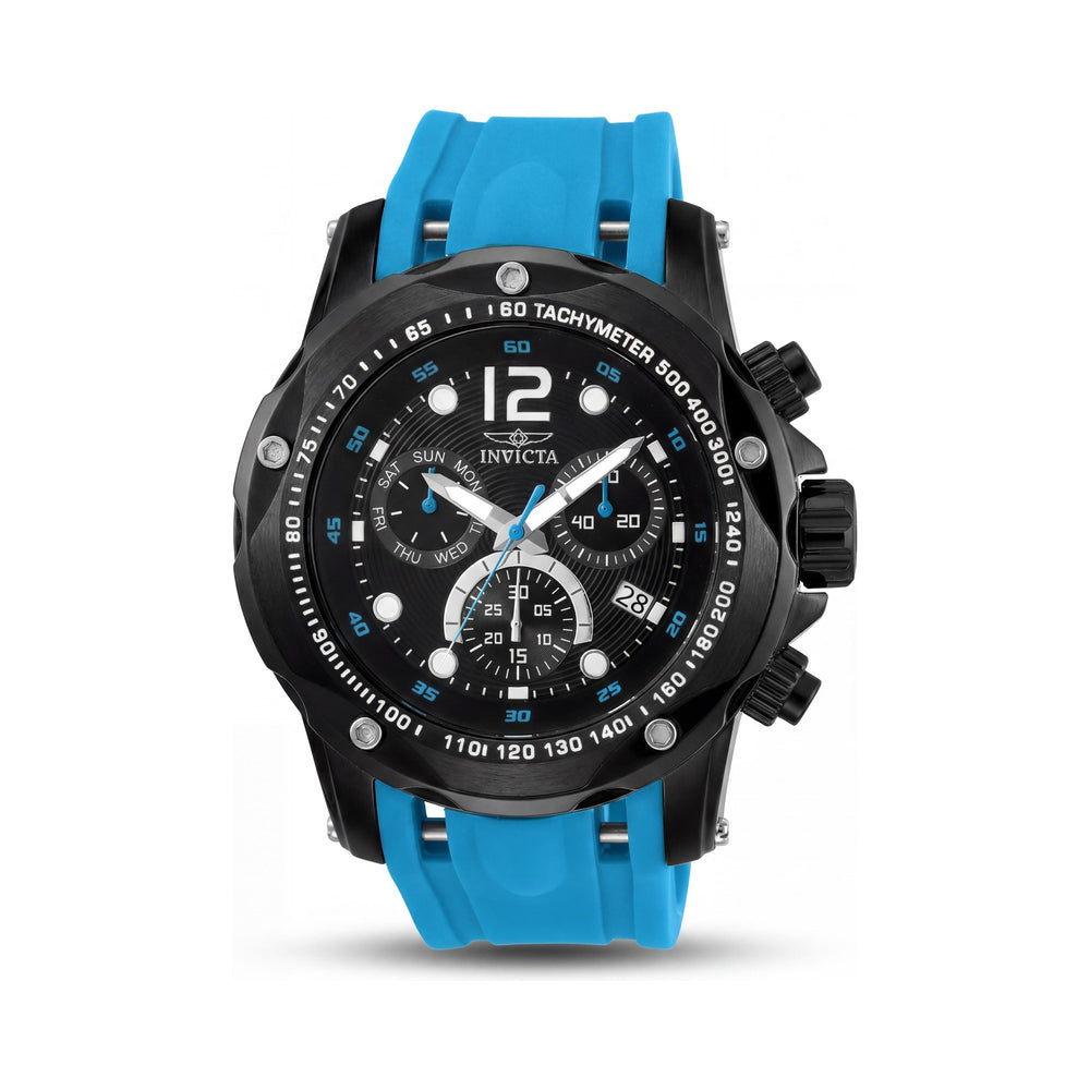 Reloj unisex de cuarzo con cronógrafo Invicta Speedway 20075, esfera negra, luminoso en la oscuridad, caja de 51 mm, resistencia al agua de 5 ATM