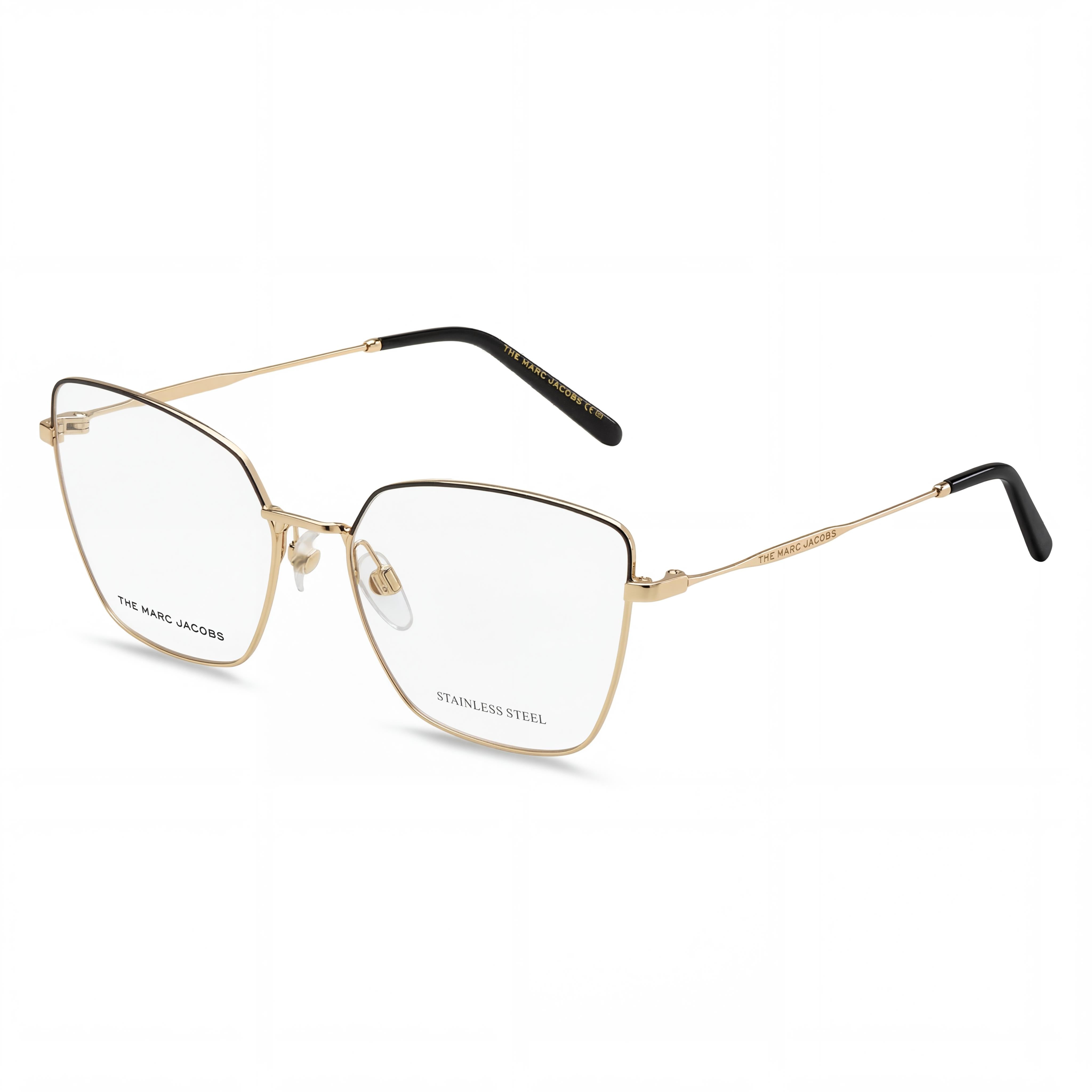 Marc Jacobs Marc 561 Unisex Gold Black Alloy Steel Optical Frame with Polycarbonate Lens 56mm, Photo 1