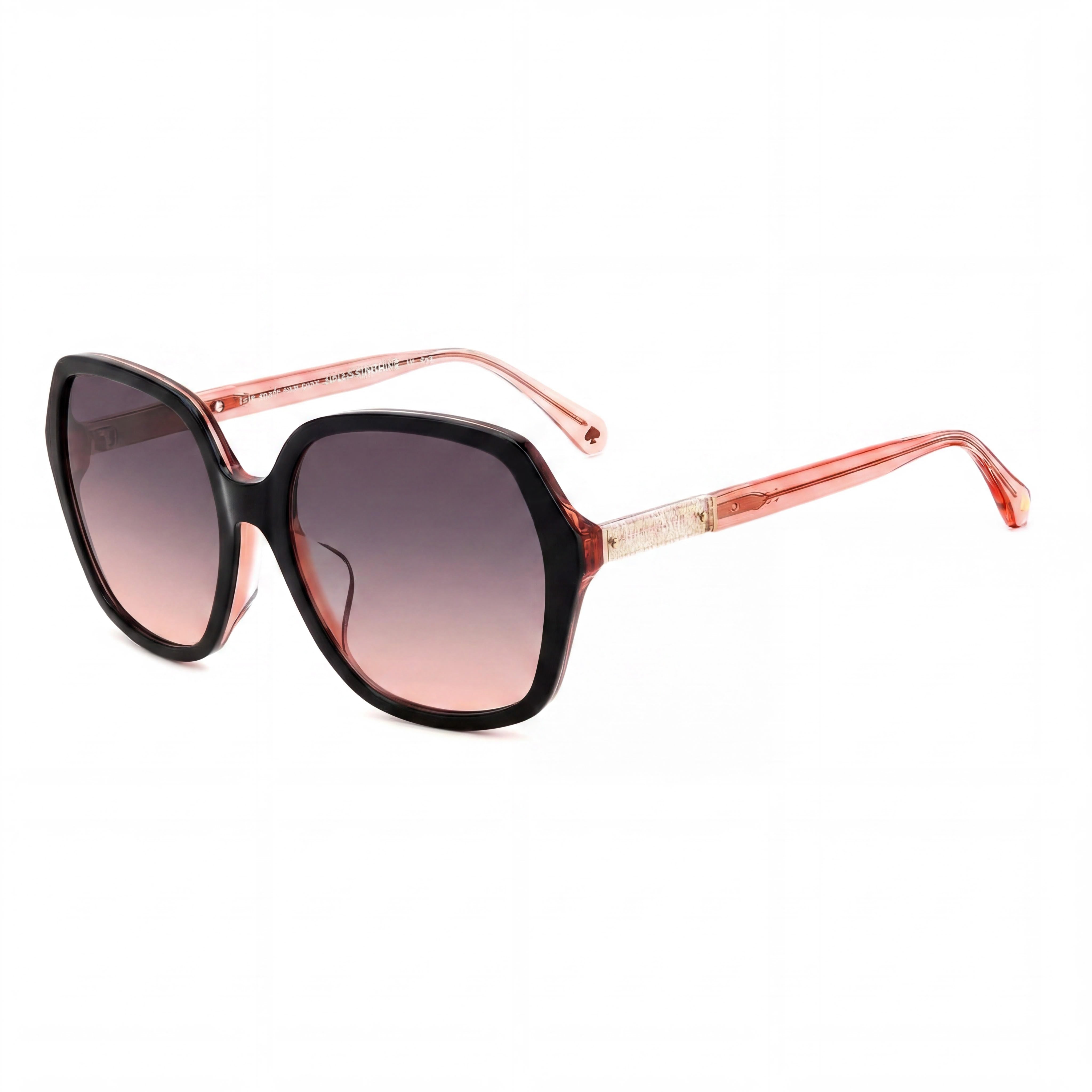Gafas de sol Kate Spade New York Contemporary para mujer, montura de acetato, color negro, rosa y gris, protección UV, 57 mm, Photo 1