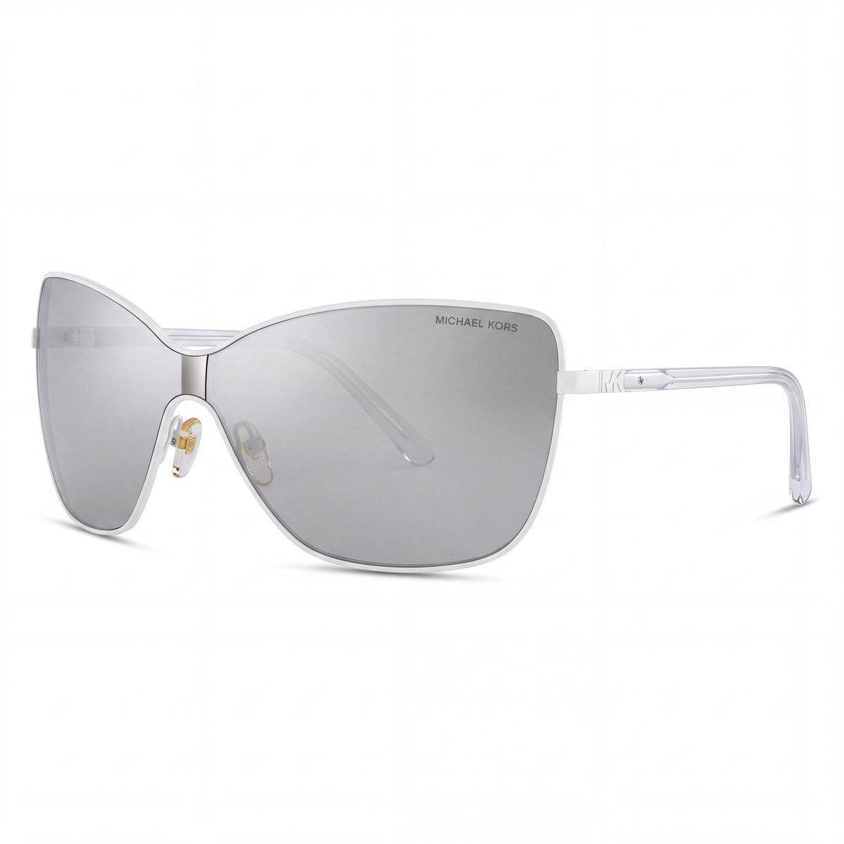 Michael Kors MK1097 Gafas de sol clásicas de metal para mujer, no polarizadas, plateadas con acabado espejo, protección UV, 43 mm, Photo 1