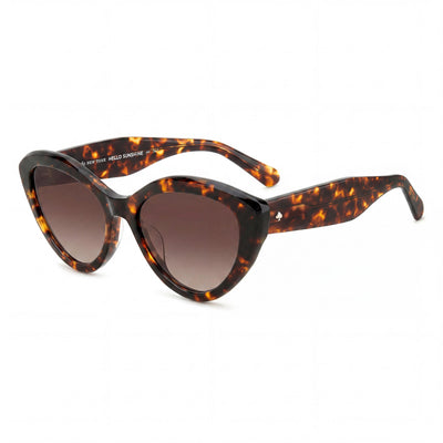 Gafas de sol Kate Spade New York Classic de acetato para mujer con protección UV, montura color marrón habano, lentes color marrón, 55 mm