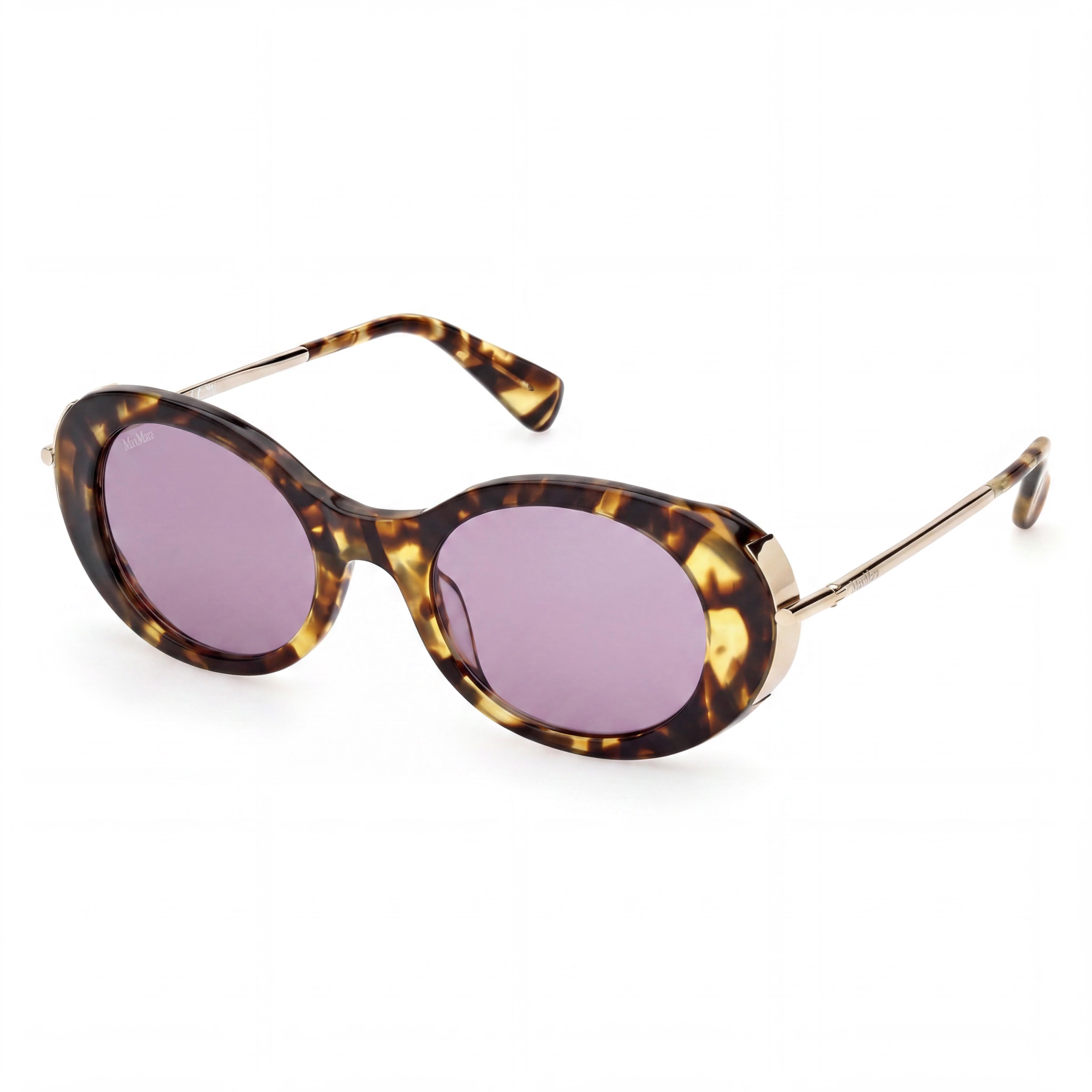 MaxMara Mm0080 Women's Sunglasses with Blonde Havana Plastic Frame and Acetate Lenses for UV Protection, Photo 1