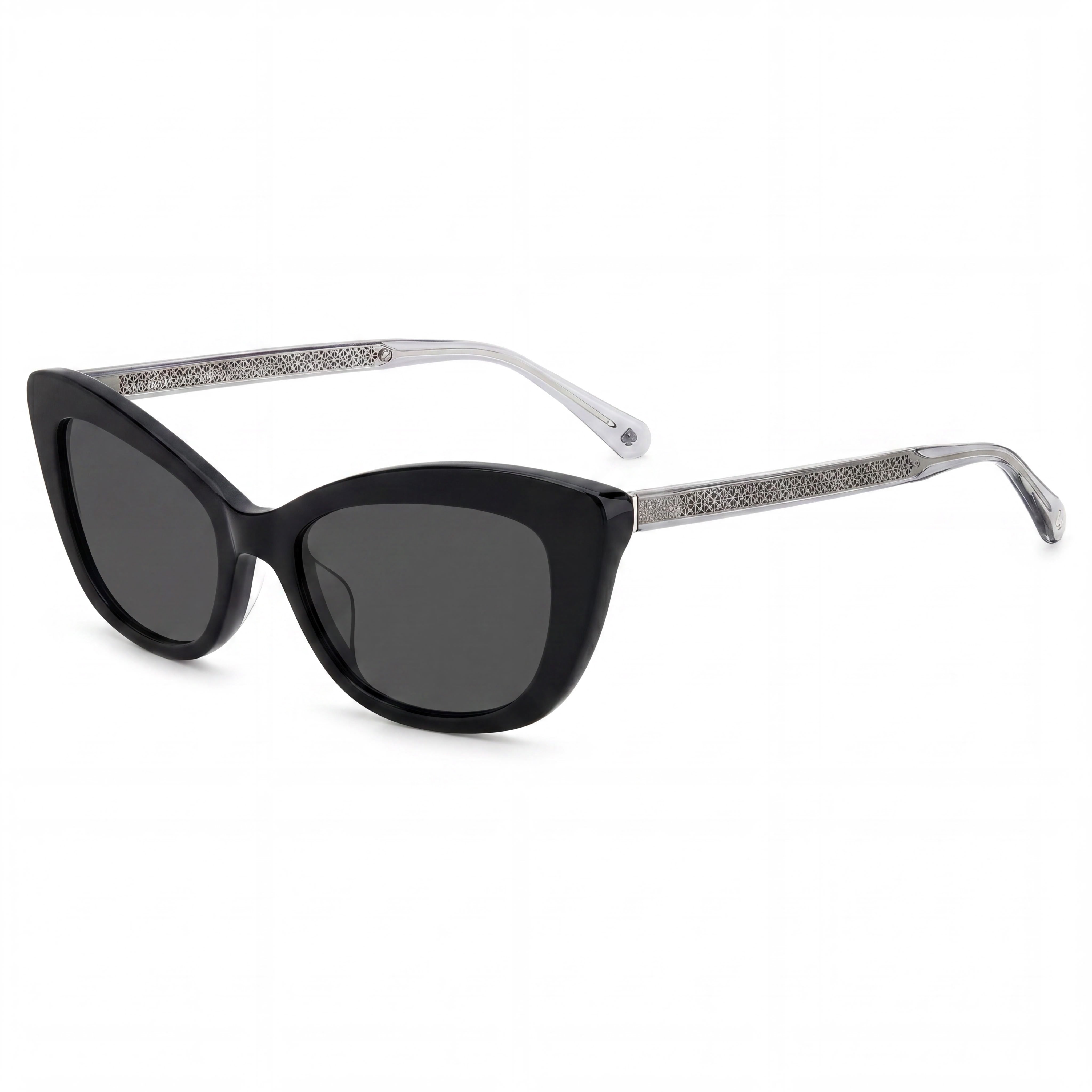 Kate Spade New York MERIDA/G/S Gafas de sol de plástico negras/grises de ojo de gato para mujer, lentes grises no polarizadas 100% UV 54 mm, Photo 1