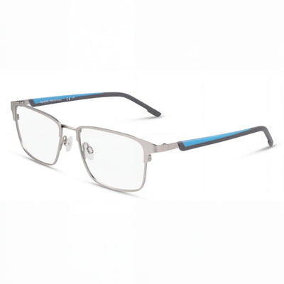 Flexon E1154 Men's Acetate Eyeglasses Satin Silver Cerulean