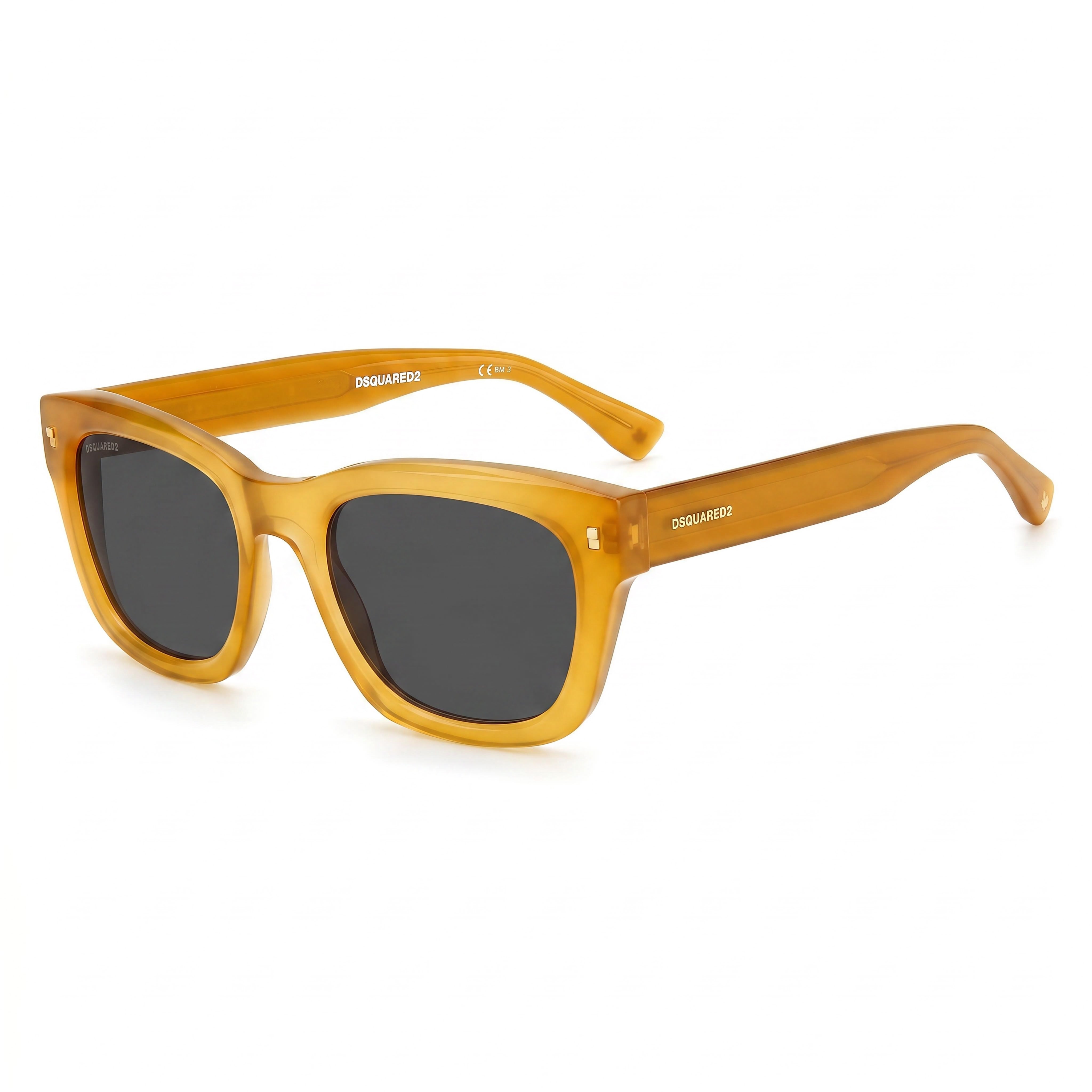 Dsquared2 Classic Unisex Honey Gold Plastic 52mm Sunglasses with Polycarbonate UV Protection Lenses, Photo 1