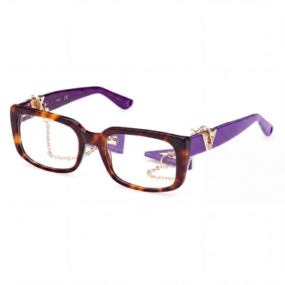 GUESS Modern Women's Havana Plastic Frame Clear Lens Eyeglasses 53mm