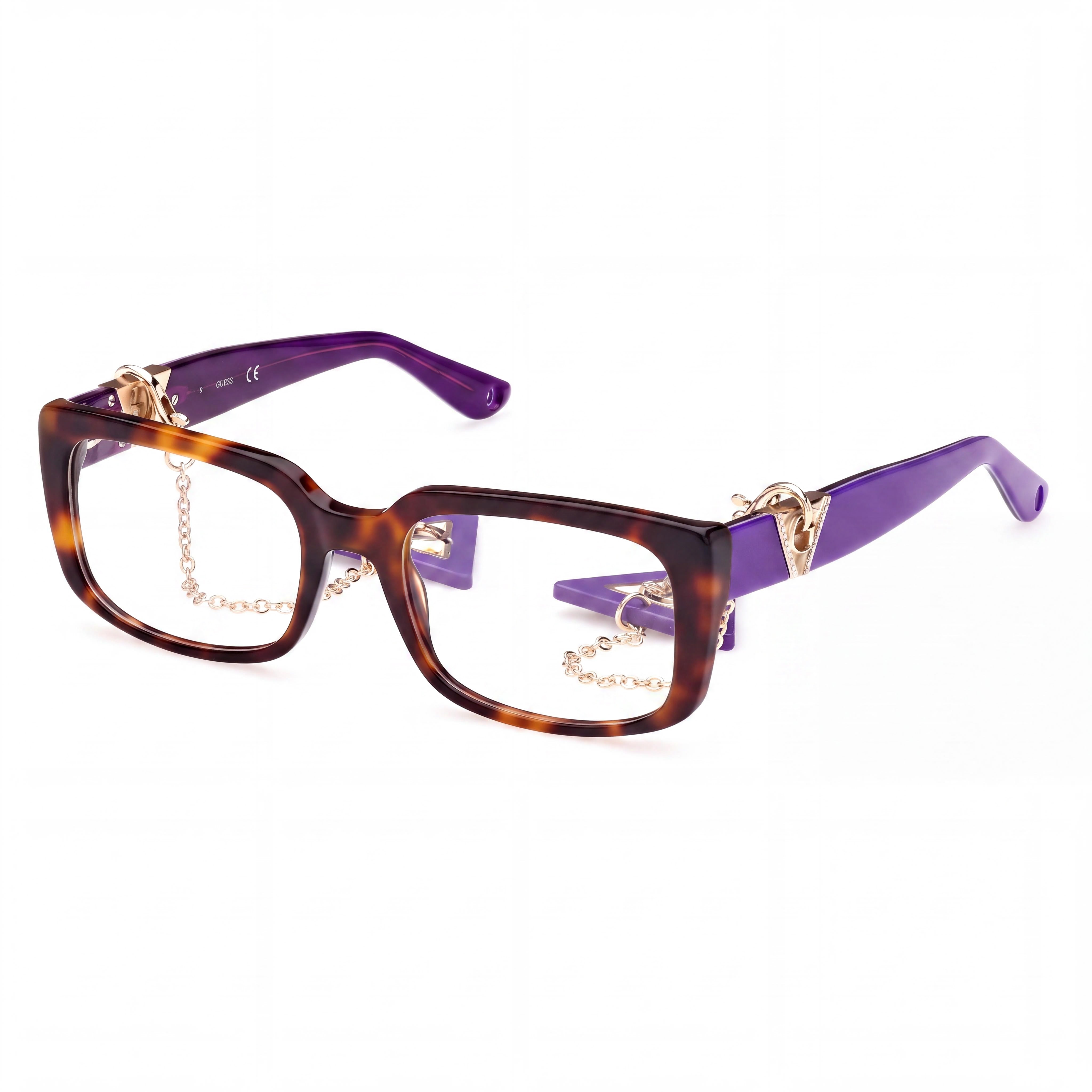 Gafas GUESS Modernas de Mujer con Montura de Plástico Habana y Lentes Transparentes 53mm, Photo 1