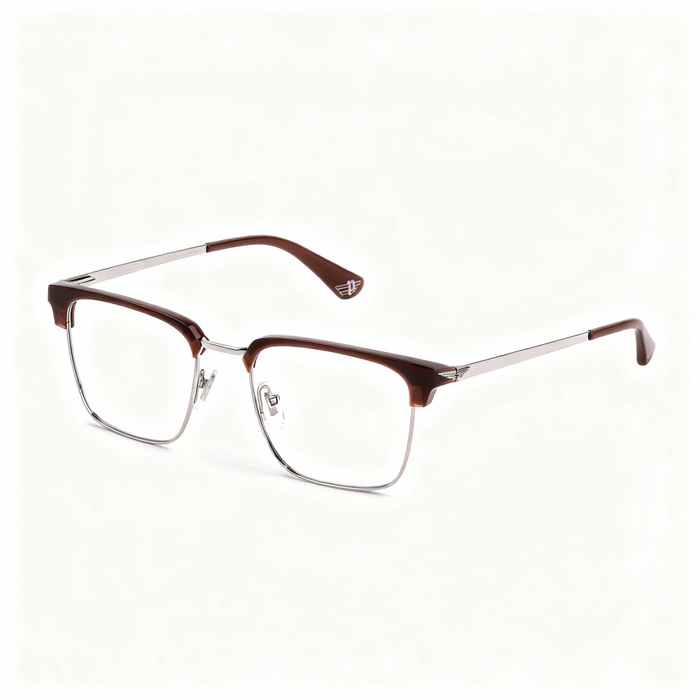 Police Men's Casual VPLL64 Eyeglass Frame in Palladium Metal with Clear Lenses, Size 51-19-145