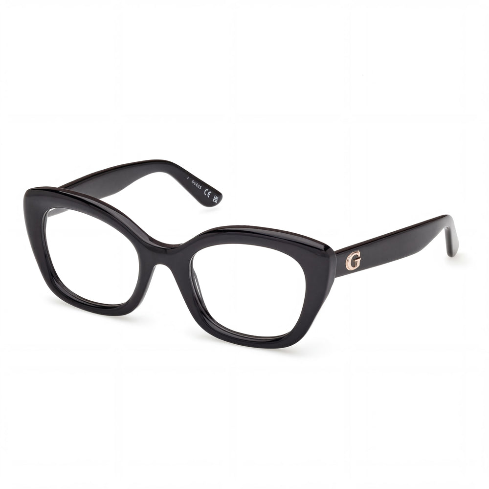 Gafas de mujer Guess Gu50225 de plástico negro brillante no transparentes de 51 mm