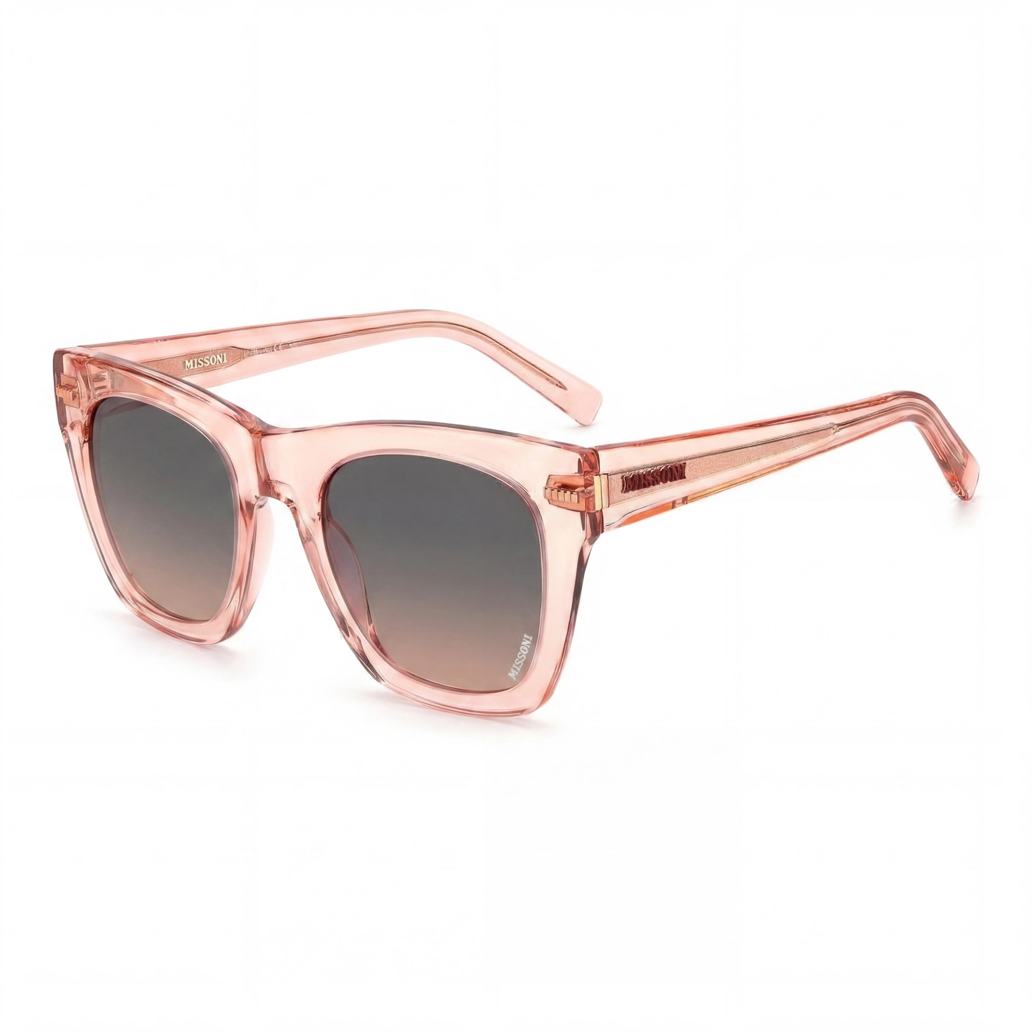 Gafas de sol clásicas Missoni de acetato para mujer, montura gris melocotón y fucsia, lentes color melocotón, 100 % UV, 51 mm, Photo 1