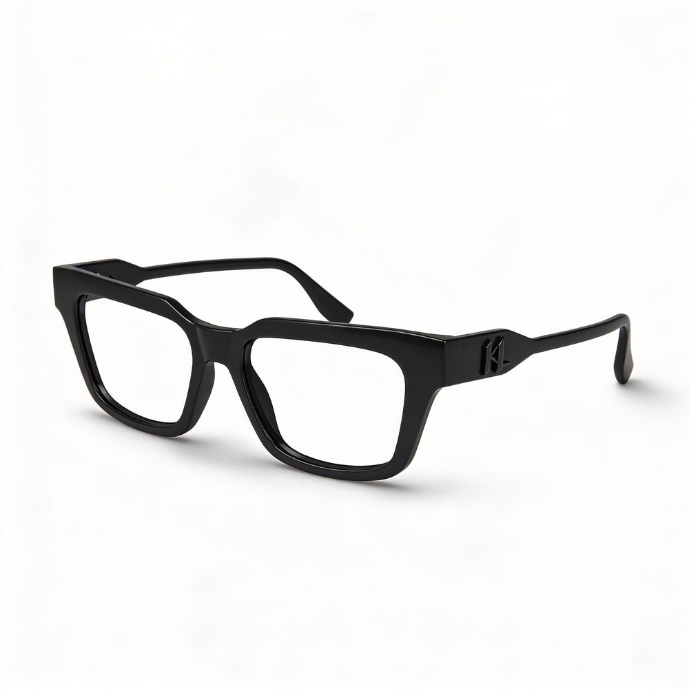 Gafas modernas KARL LAGERFELD para mujer con montura inyectada negra y cristales negros, 52mm de ancho de cristal