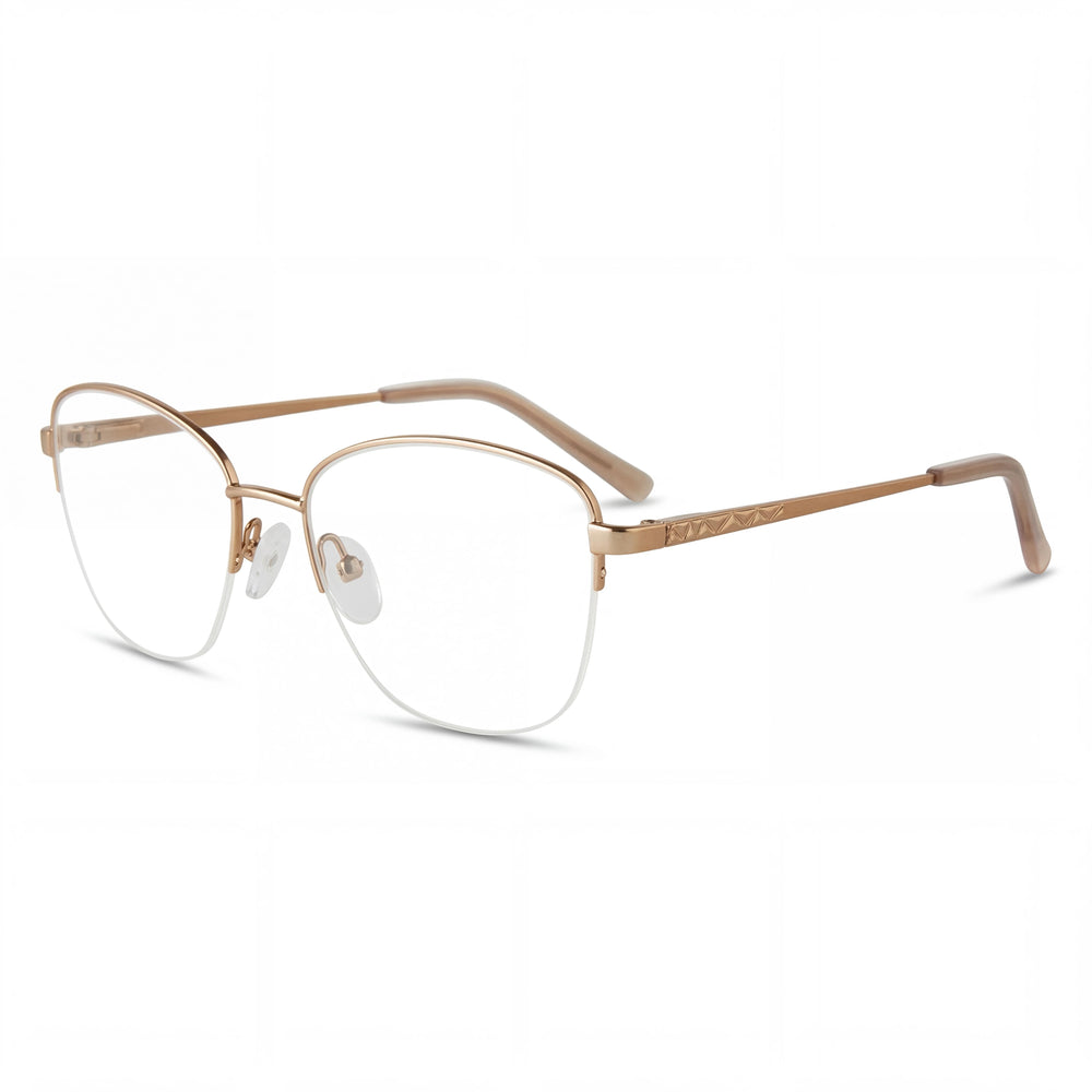 Adensco Ad 252 Men's Gold Metal Frame Eyeglasses with Clear Polycarbonate Lenses (51-17-135 mm)