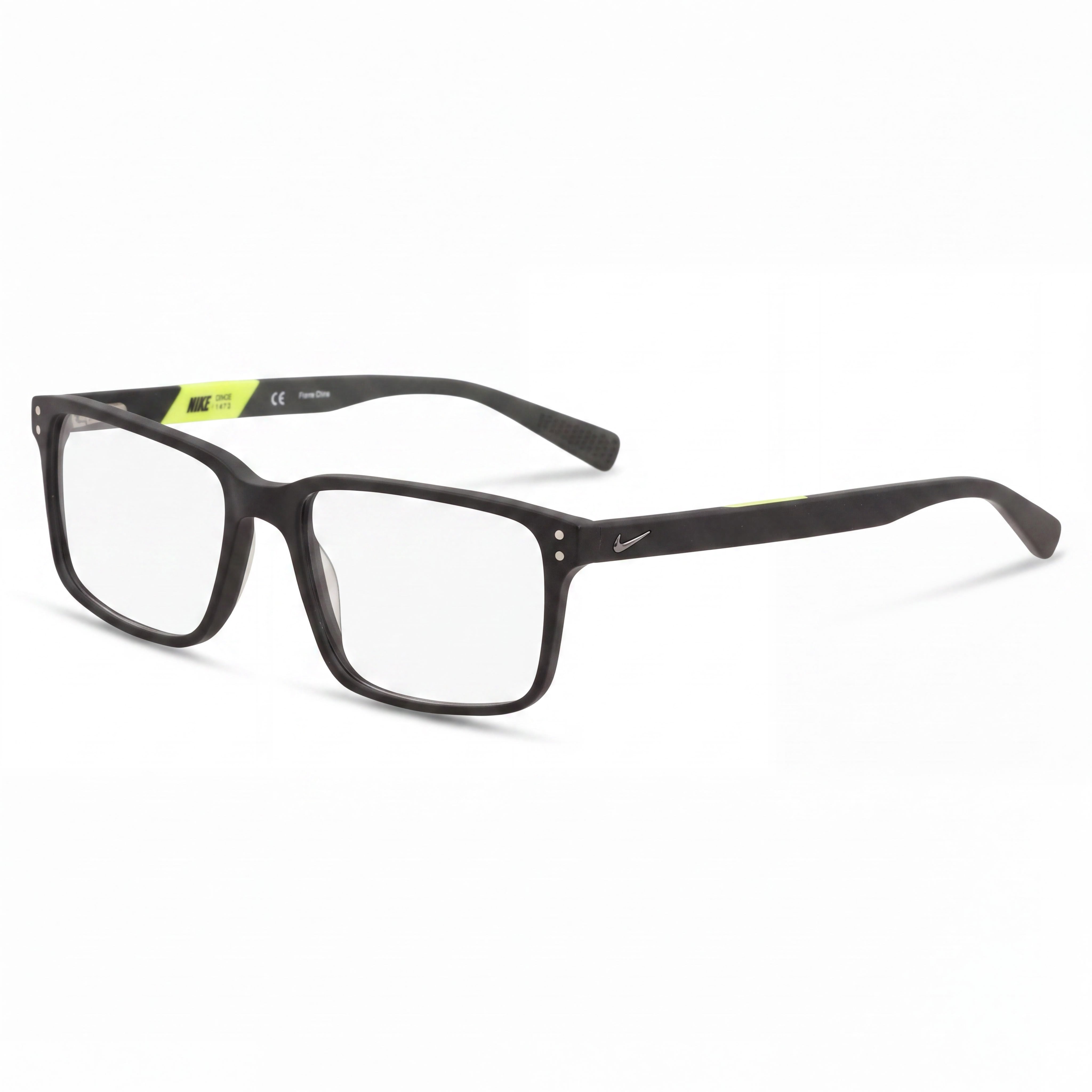 Nike 7240 Unisex Matte Black Plastic Frame Eyeglasses with 55mm Lens Width, 17mm Bridge, 140mm Temple Length, Photo 1
