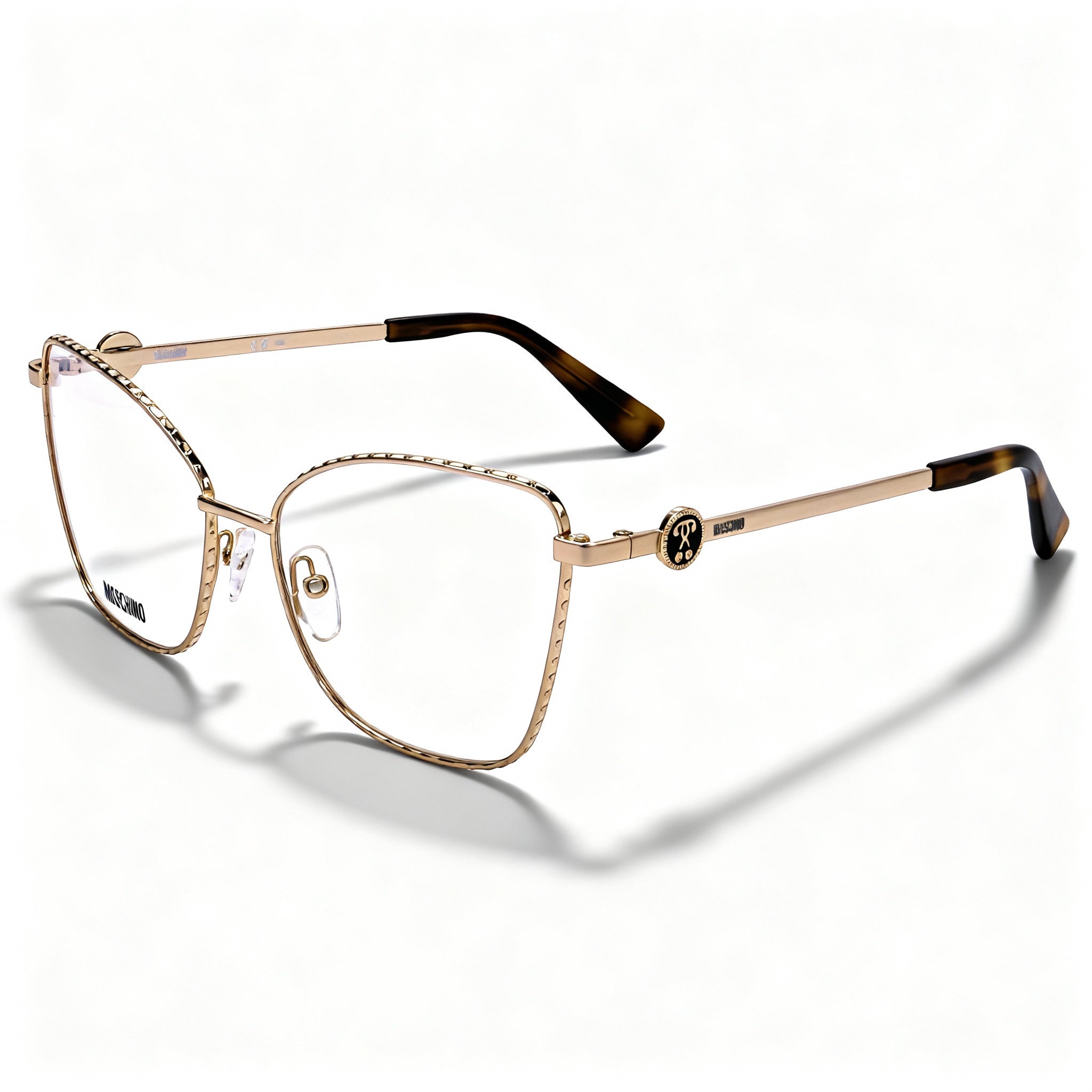 Moschino MOS587 Women's Butterfly Style Gold Copper Metal Frame Full-Rim Eyeglasses 53mm