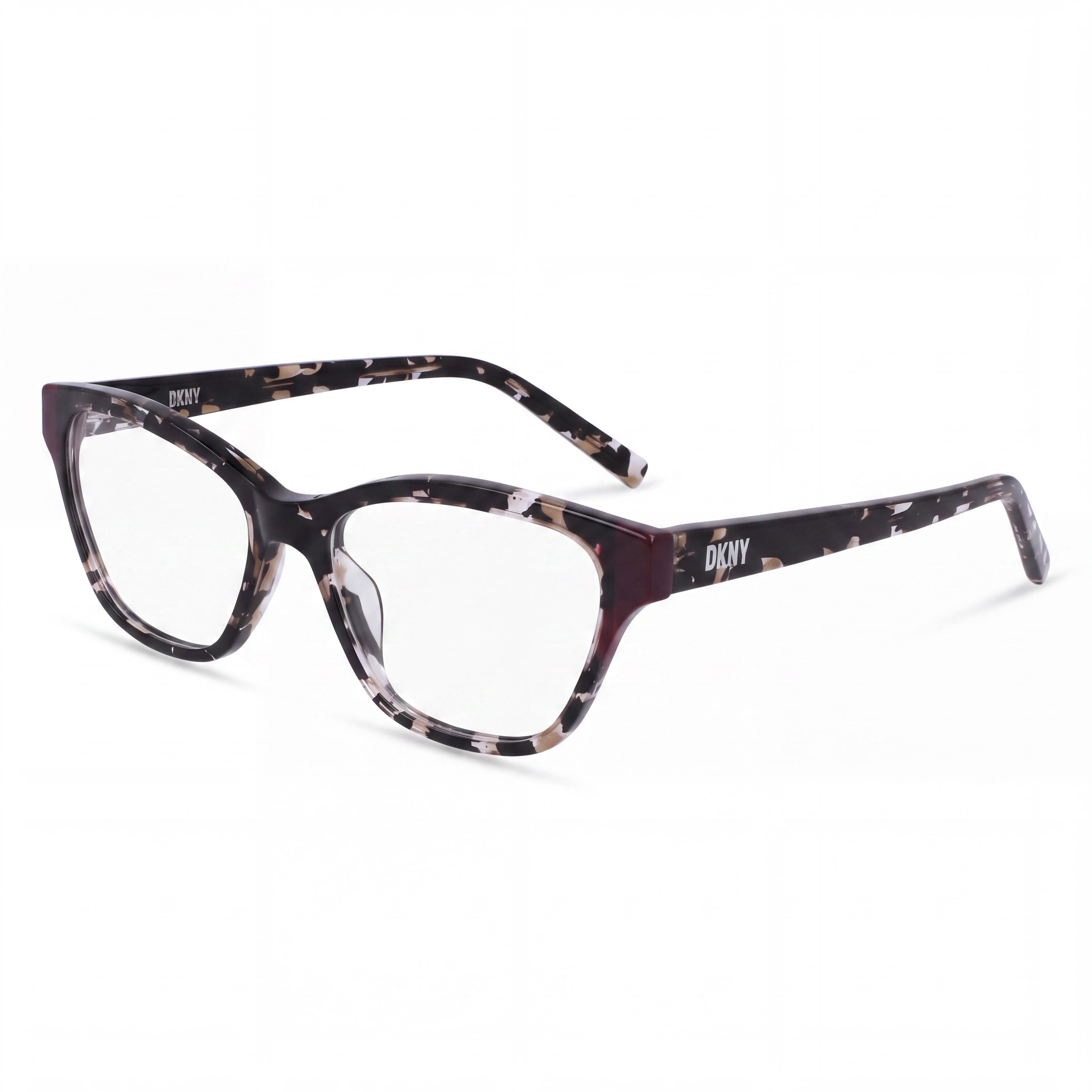 DKNY Gafas clásicas de acetato para mujer con lentes de policarbonato, color Black Tortoise Plum, 53 mm de ancho de lente, Photo 1
