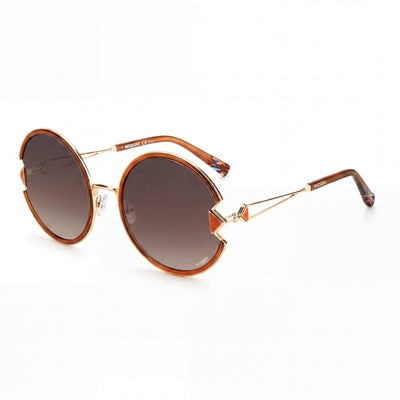 Missoni Classic Women's Stainless Steel Frame Brown Polycarbonate Lens UV Protection Sunglasses 59mm